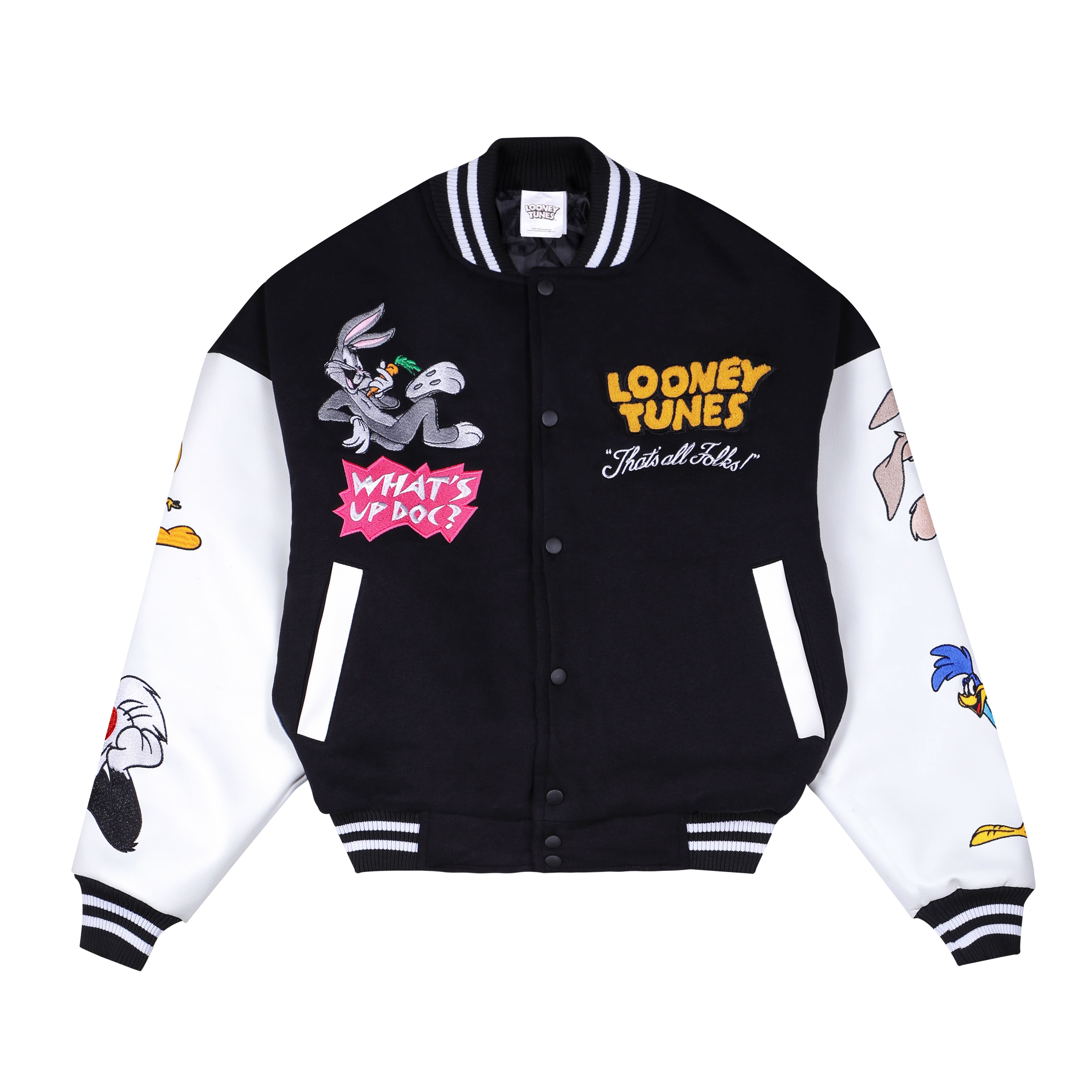 Looney Tunes Thats All Folks! BW Varsity
