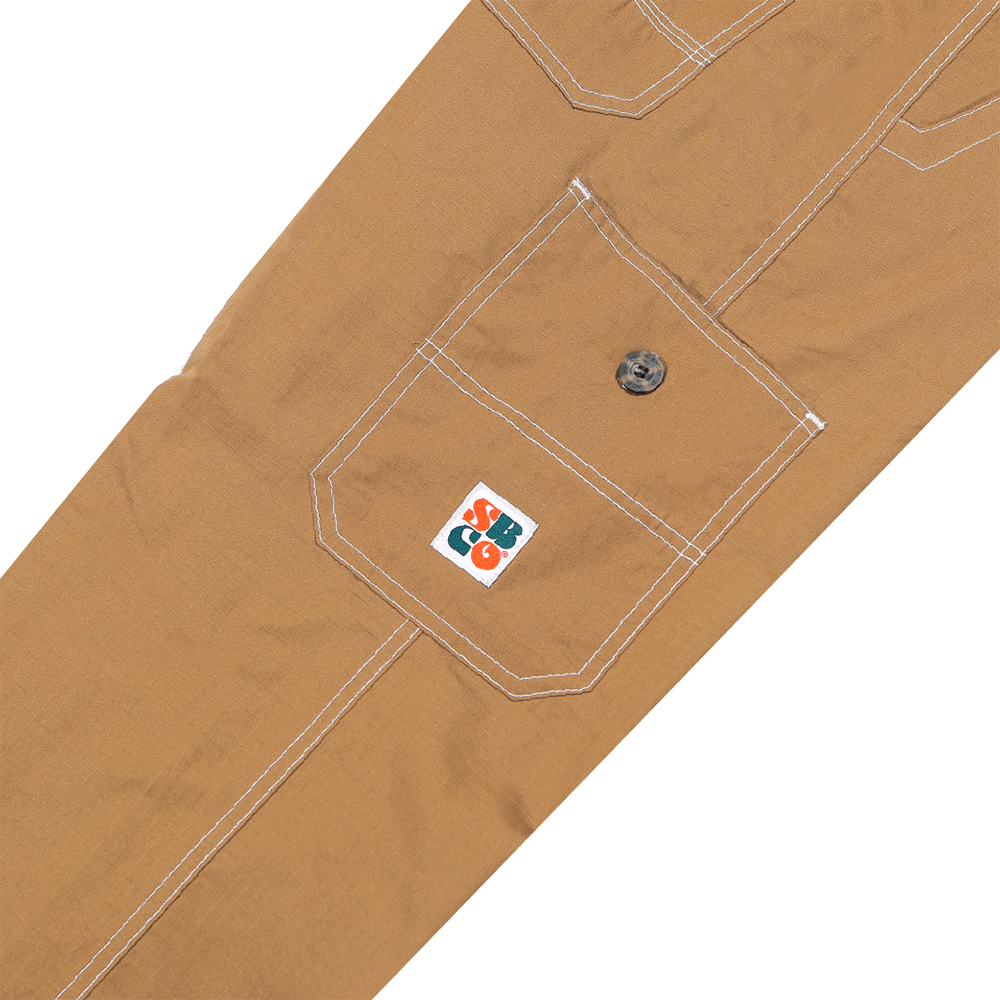 Shining Bright Wave Long Cargo Pants - Brown