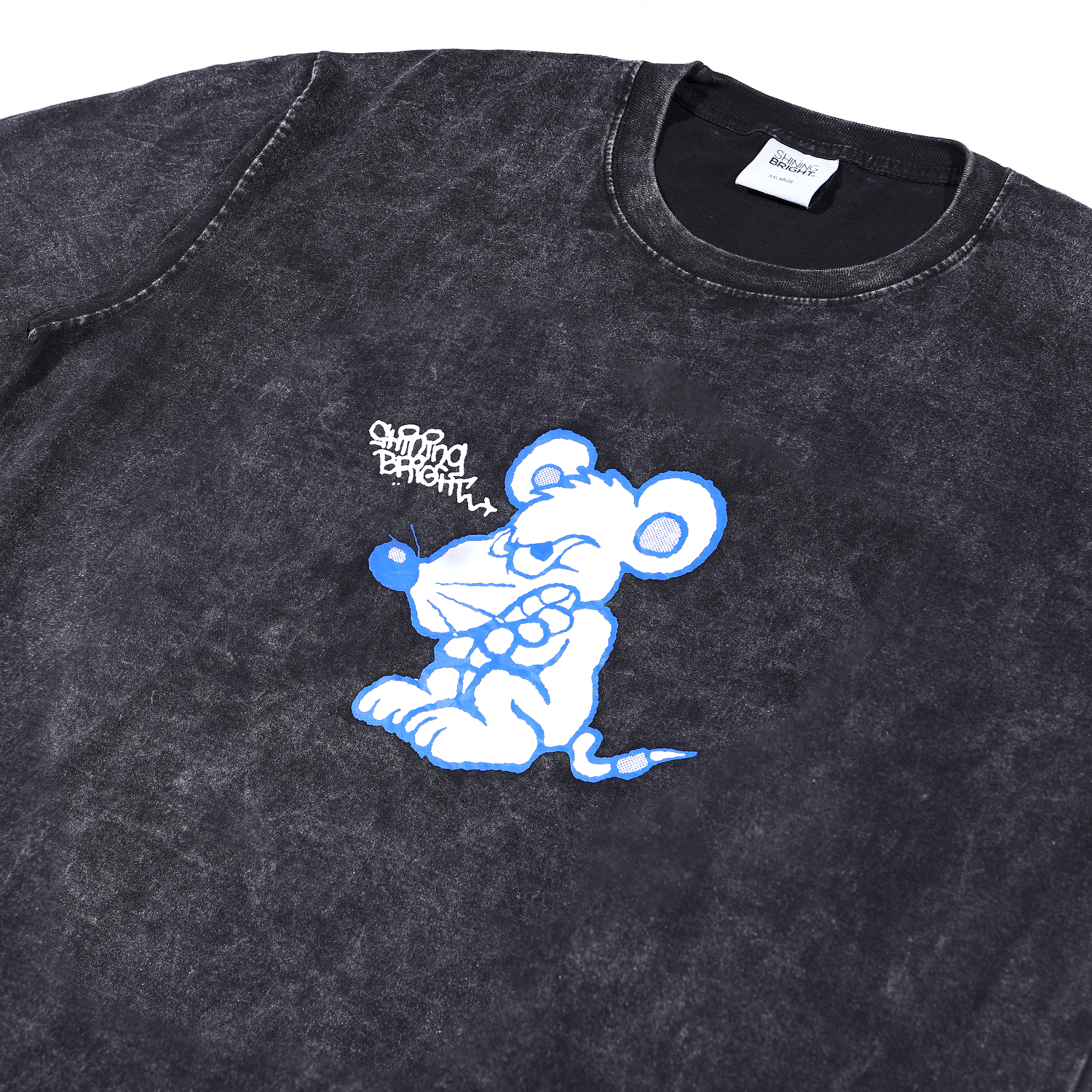 Shining Bright Ratatata Washed Tshirt - Black