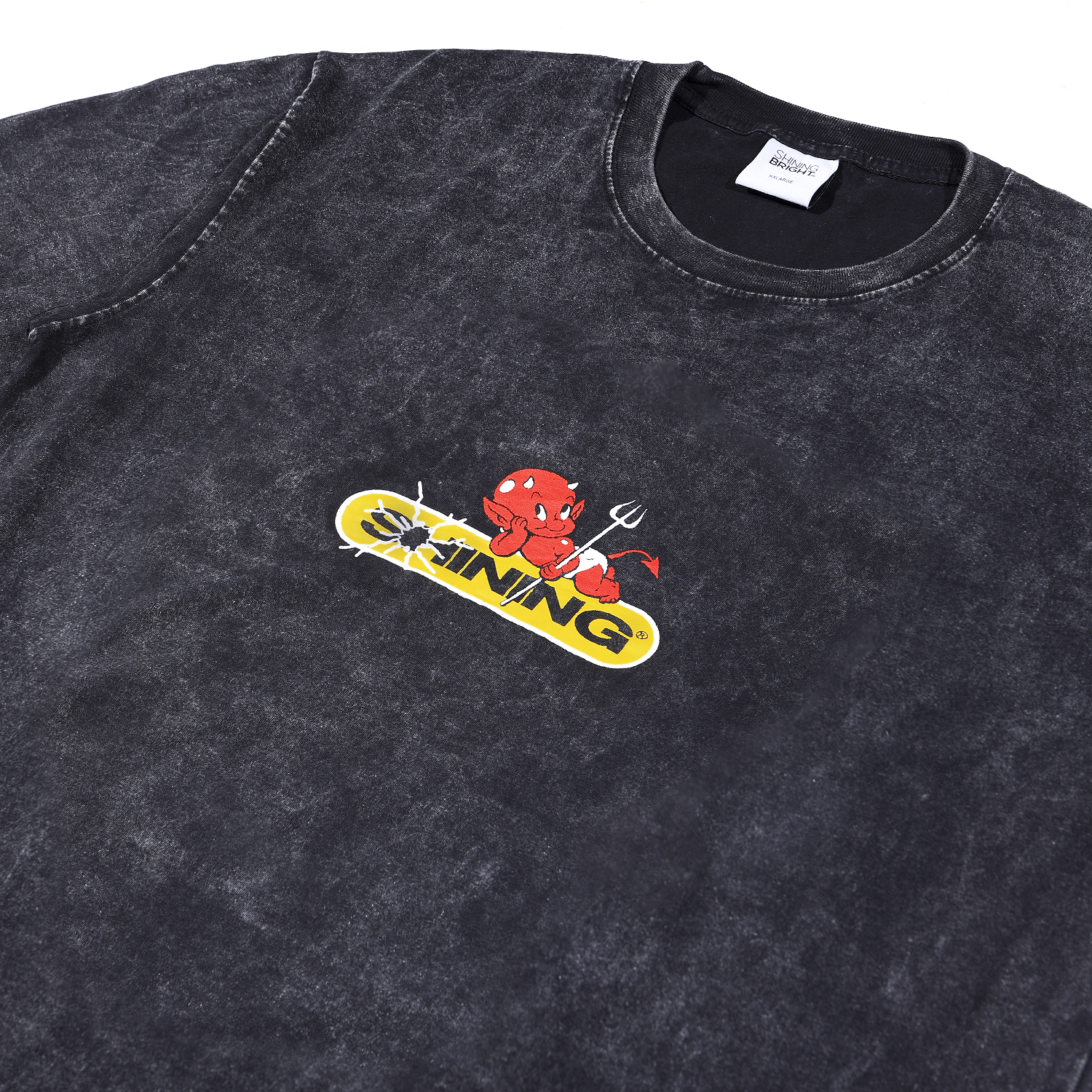 Shining Bright Diavol Washed Tshirt - Black