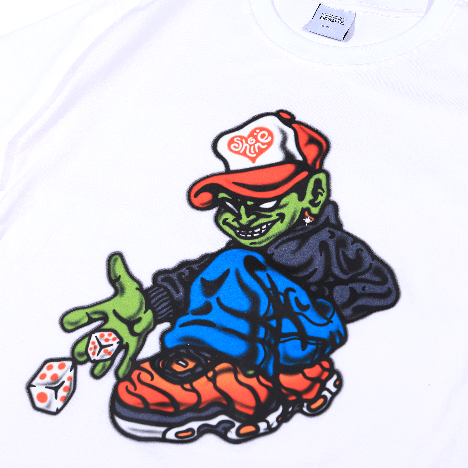 Shining Bright Dice Roll Tshirt - White