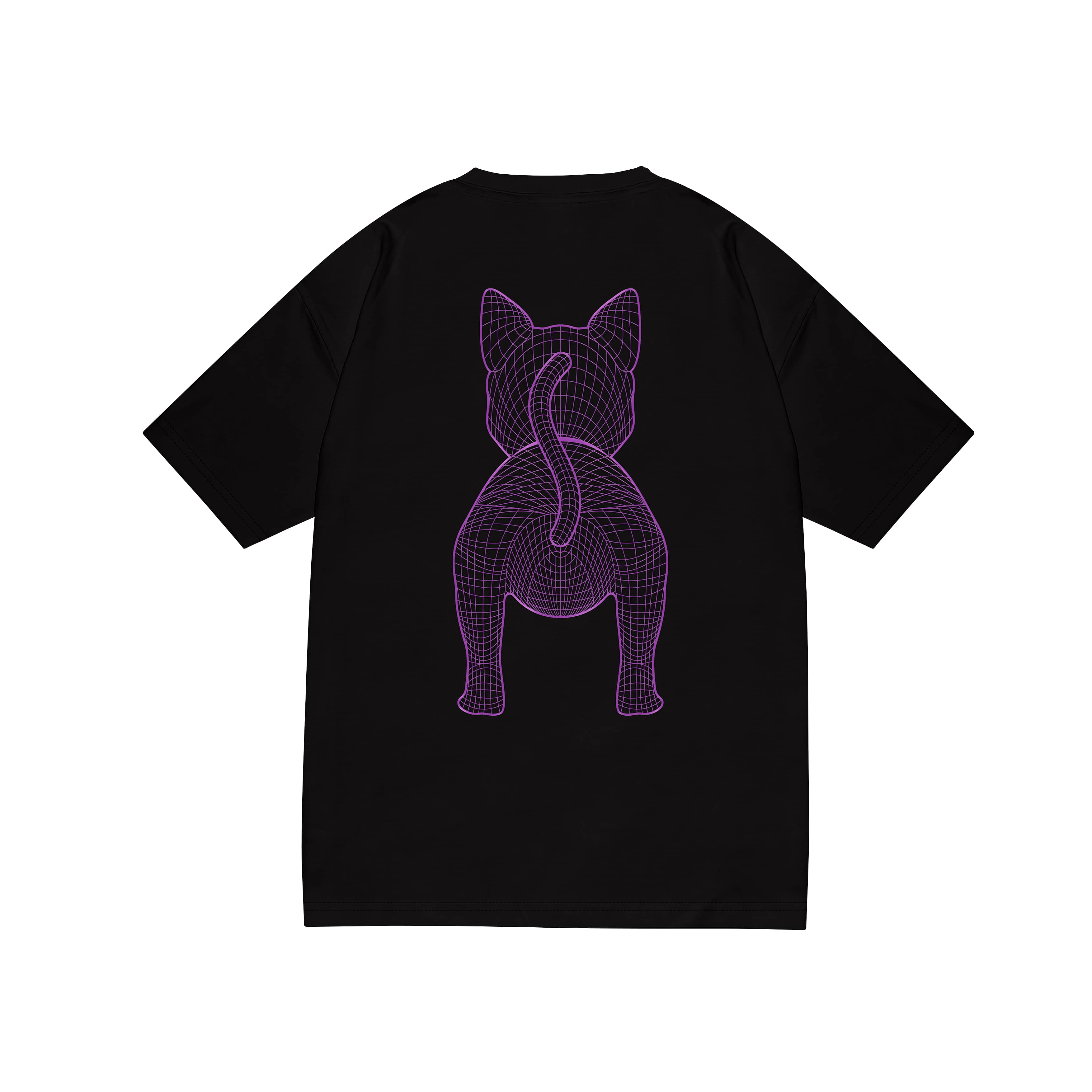 Shining Bright Cat Wire Purp Tshirt - Black