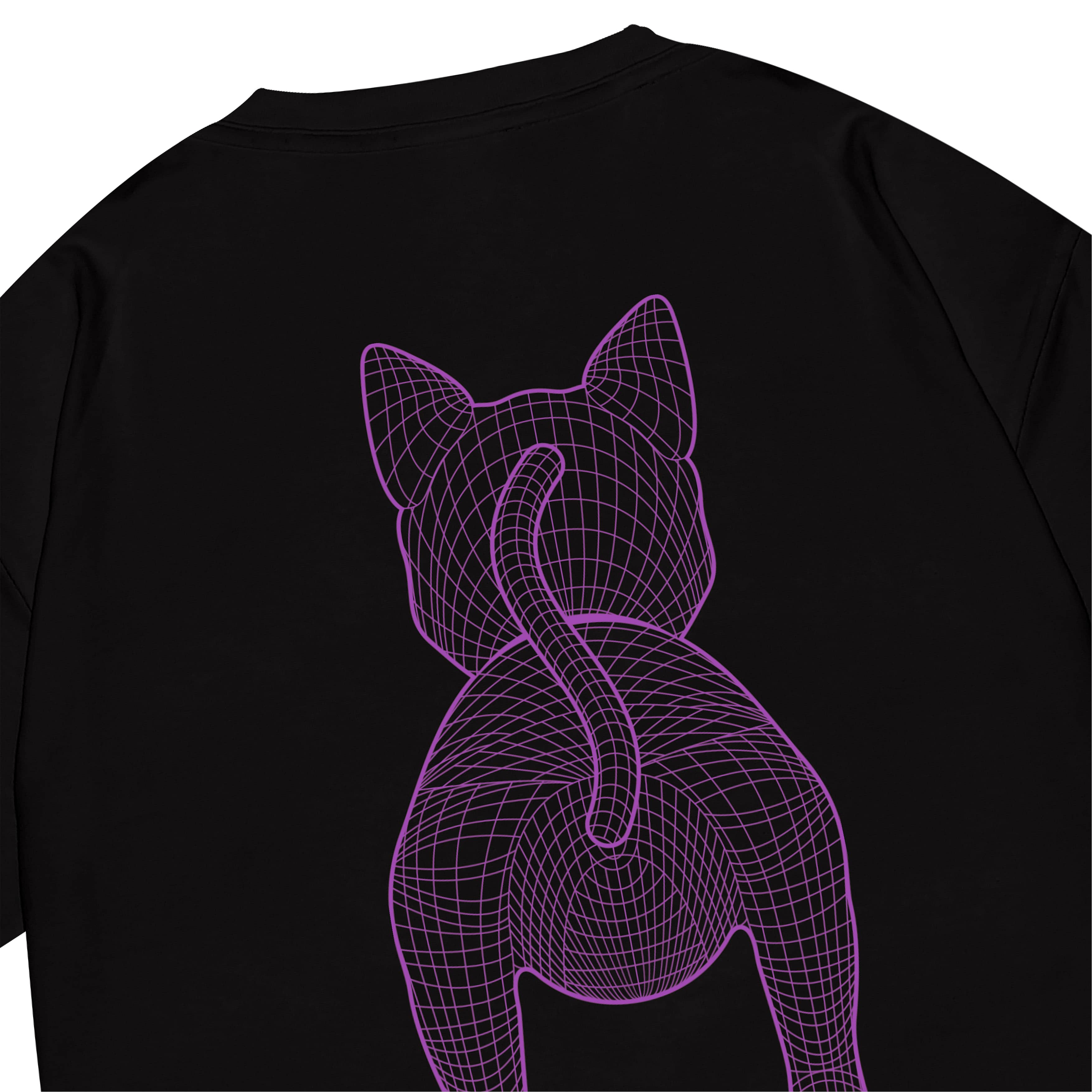 Shining Bright Cat Wire Purp Tshirt - Black