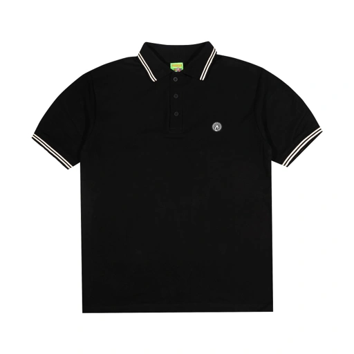 Image of Shining Bright Light White Polo Shirt - Black