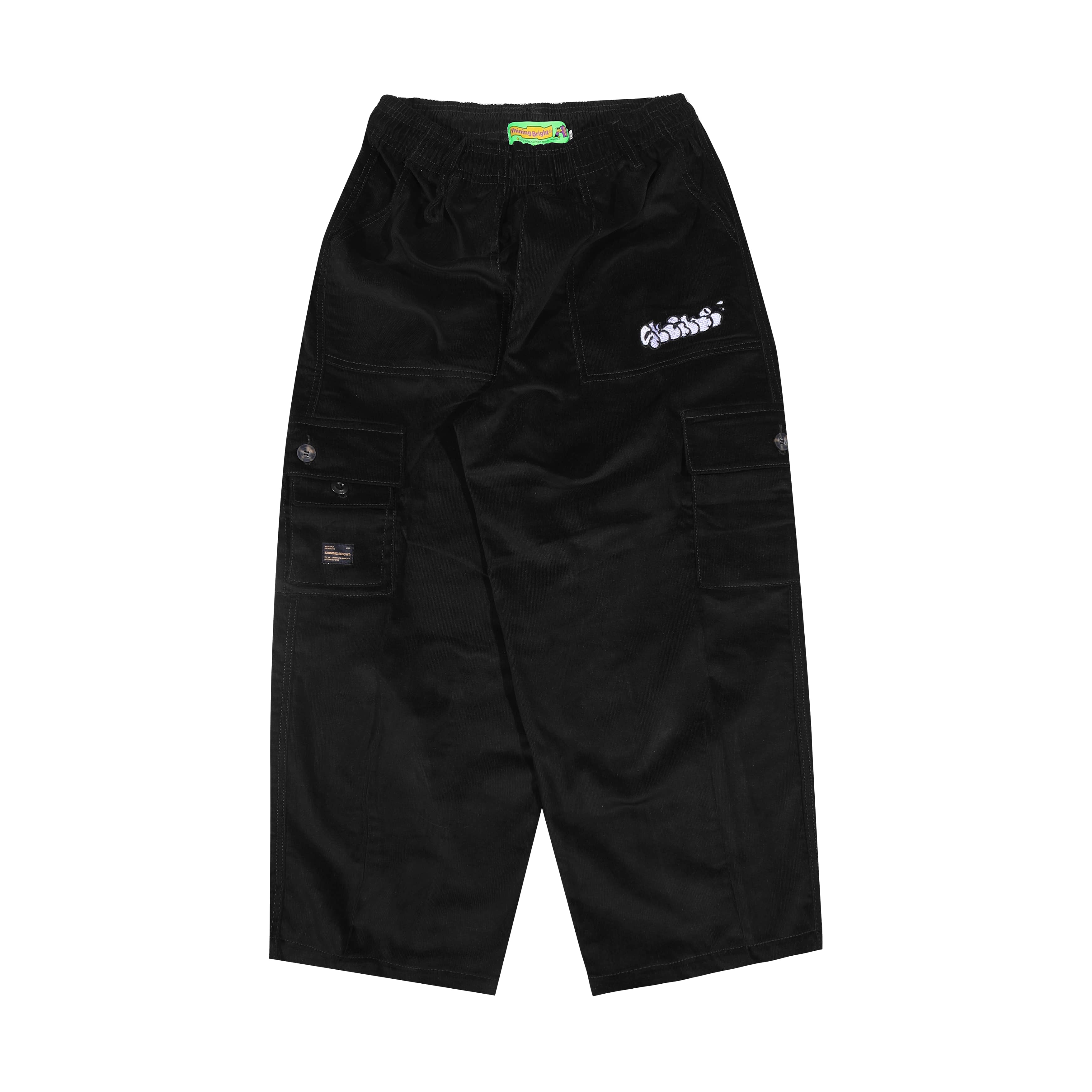 Shining Bright Long Cargo Pants Voyager Corduroy - Black
