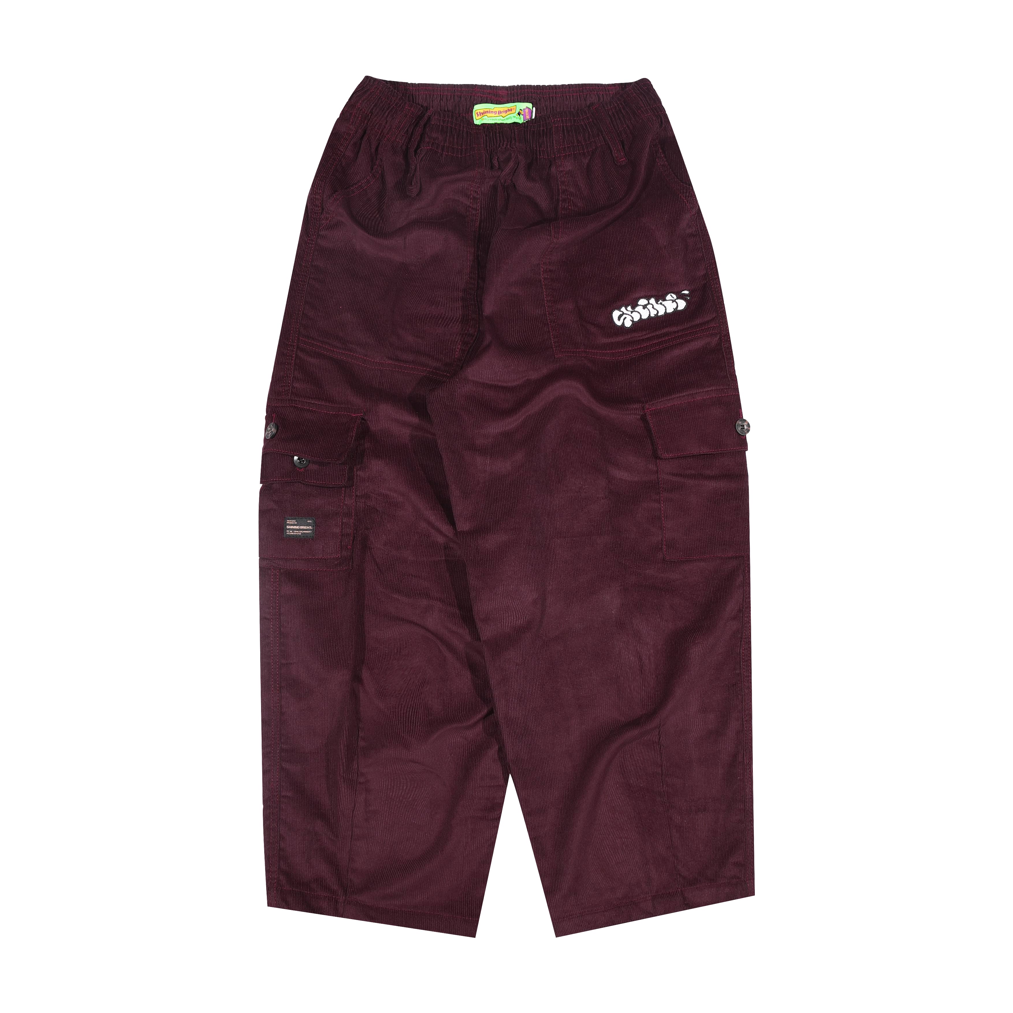 Shining Bright Long Cargo Pants Voyager Corduroy - Burgundy
