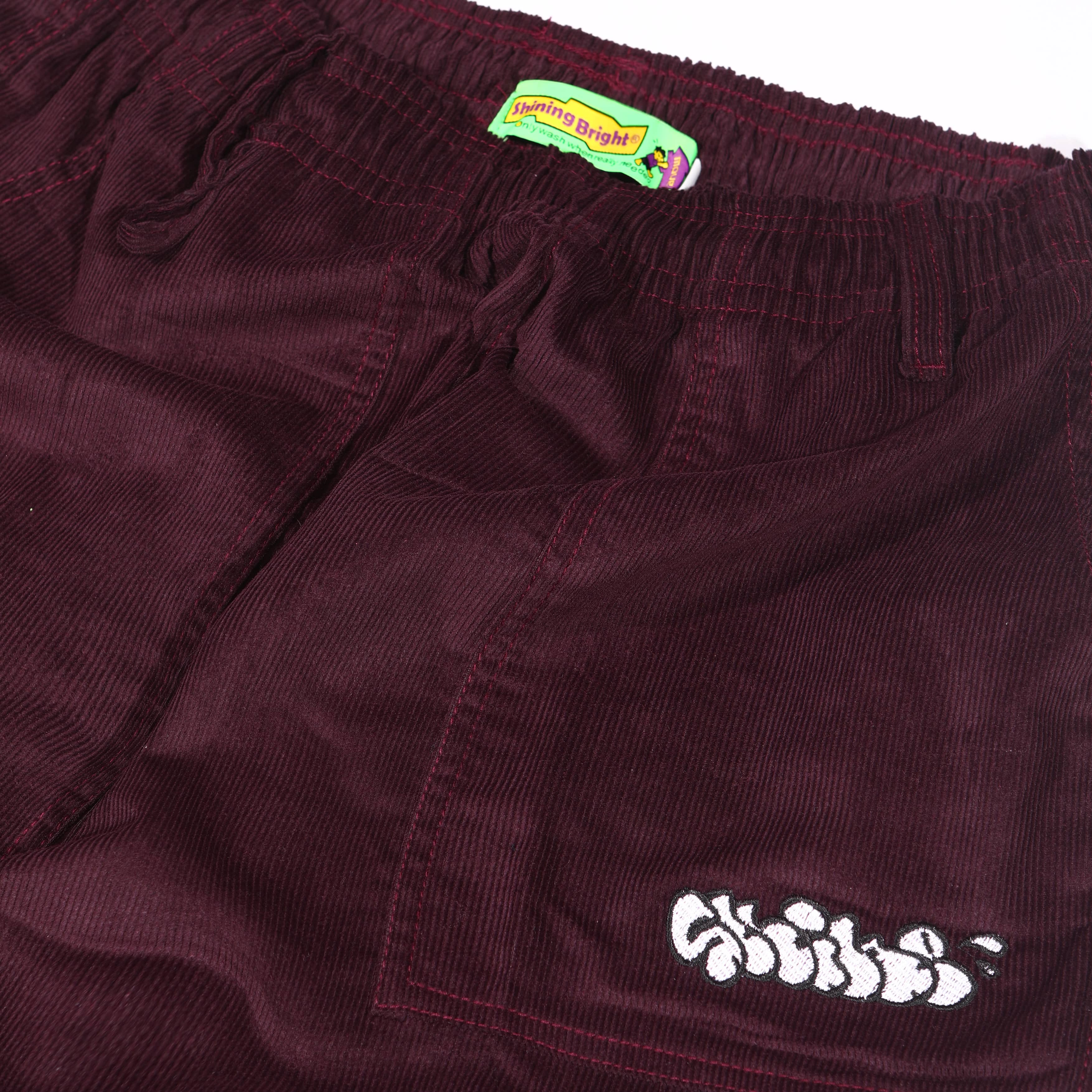 Shining Bright Long Cargo Pants Voyager Corduroy - Burgundy