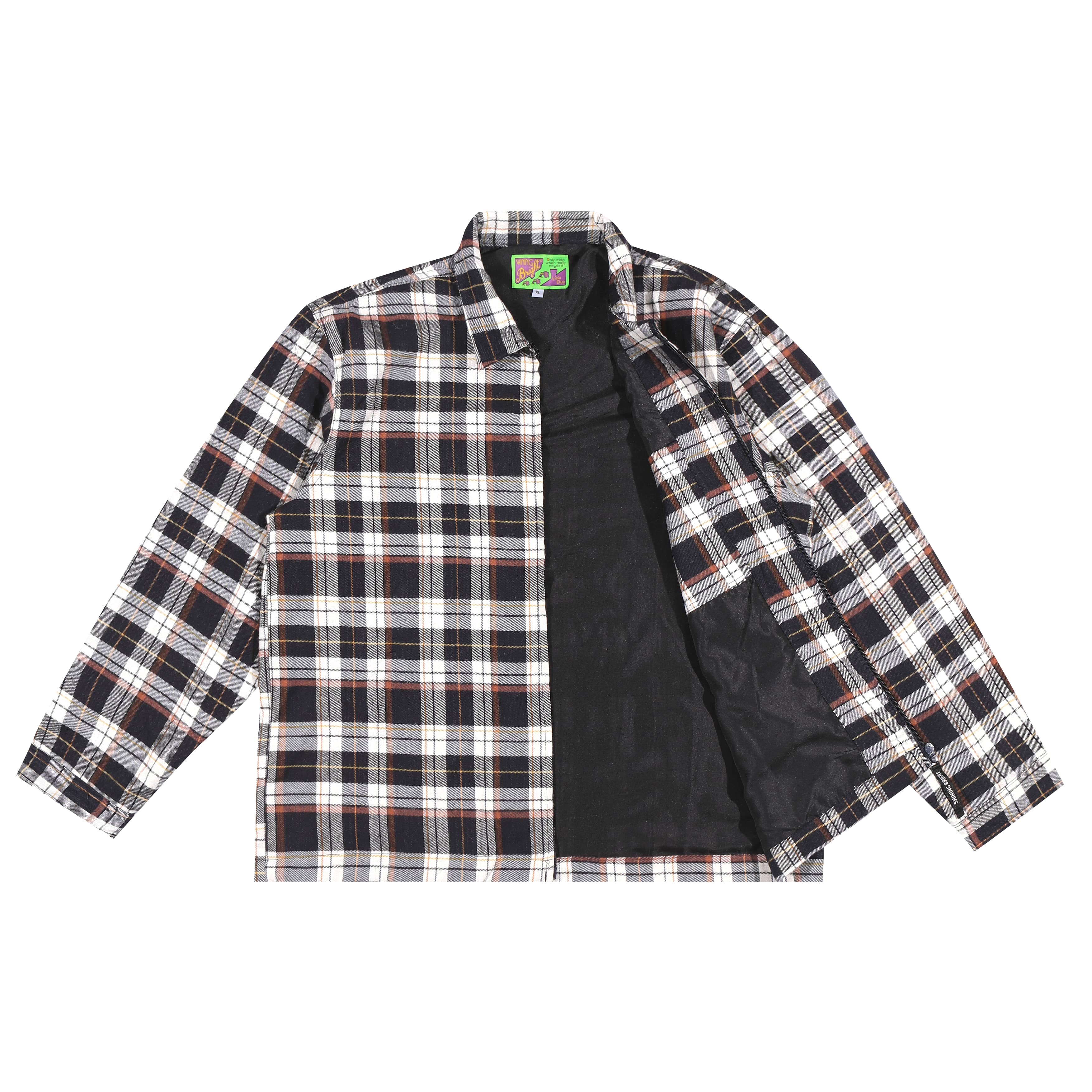 Shining Bright Home Work Jacket Brown - Black White
