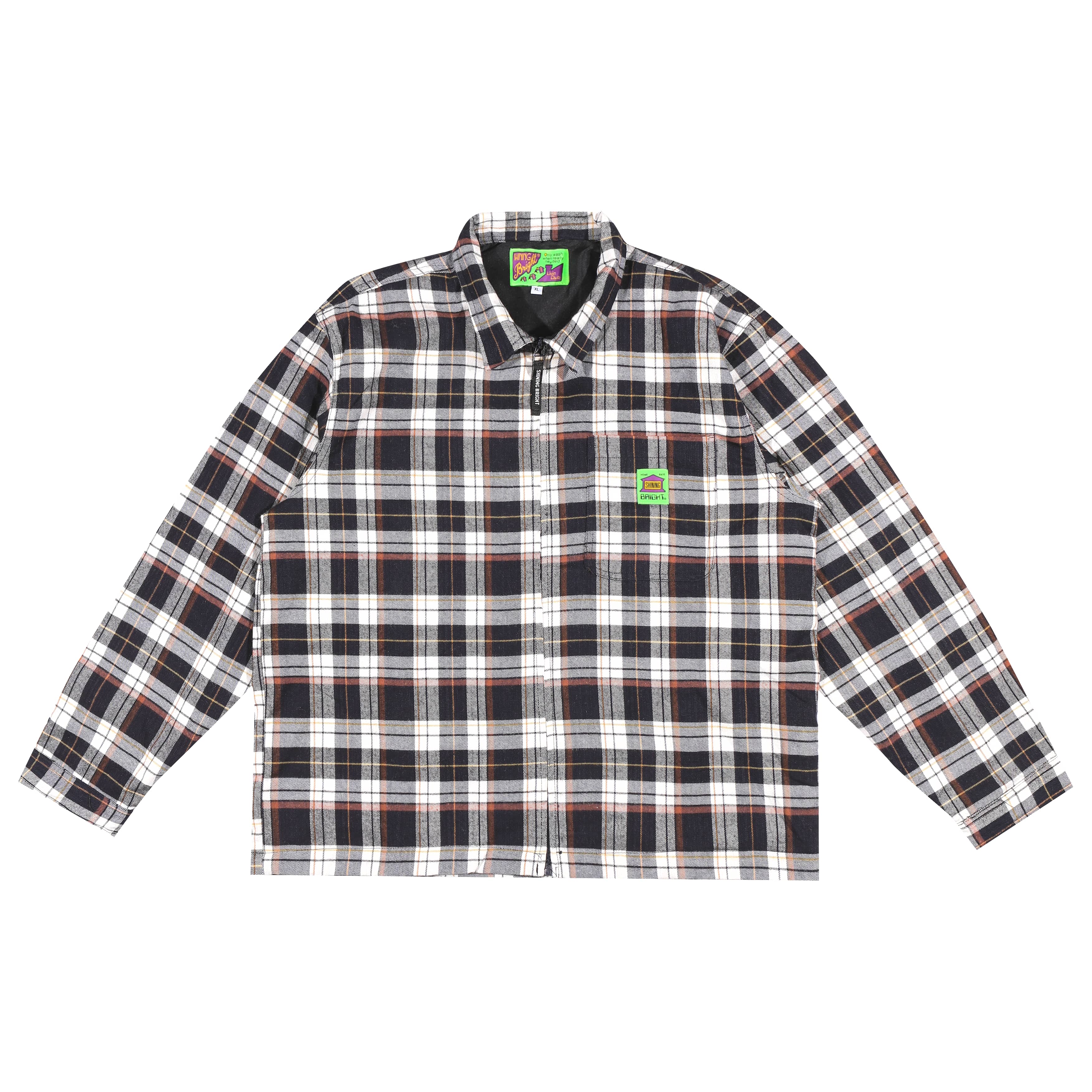 Shining Bright Home Work Jacket Brown - Black White