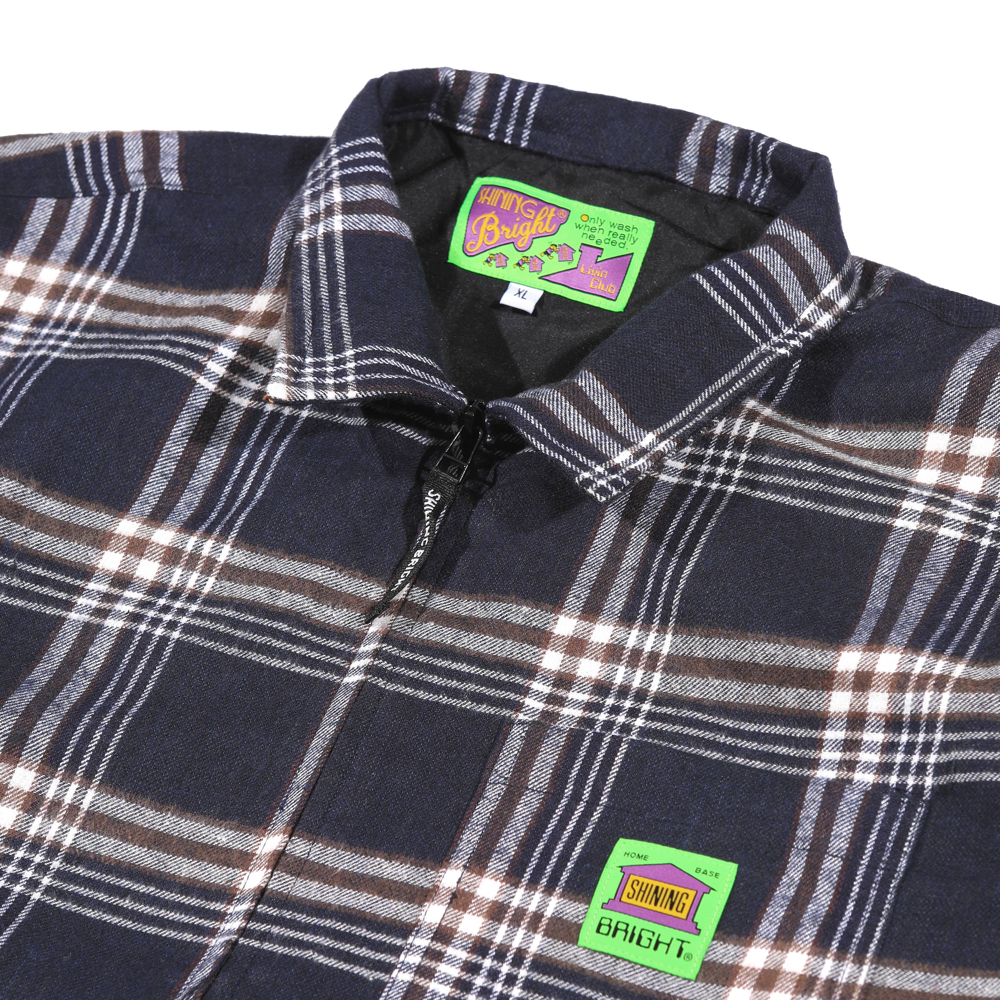 Shining Bright Home Work Jacket Brown - Navy White