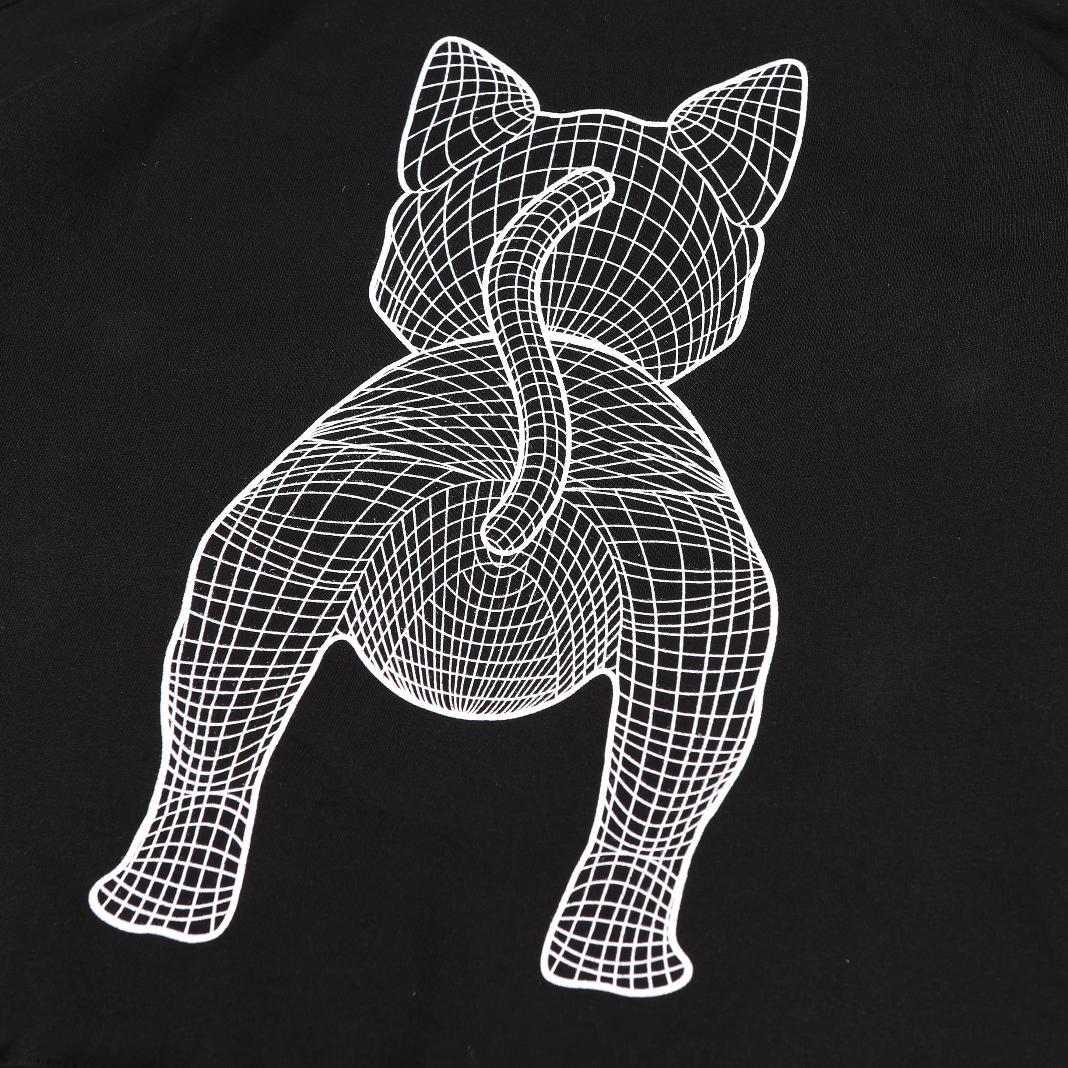 Shining Bright Cat Wire Pullover Hoodie - Black