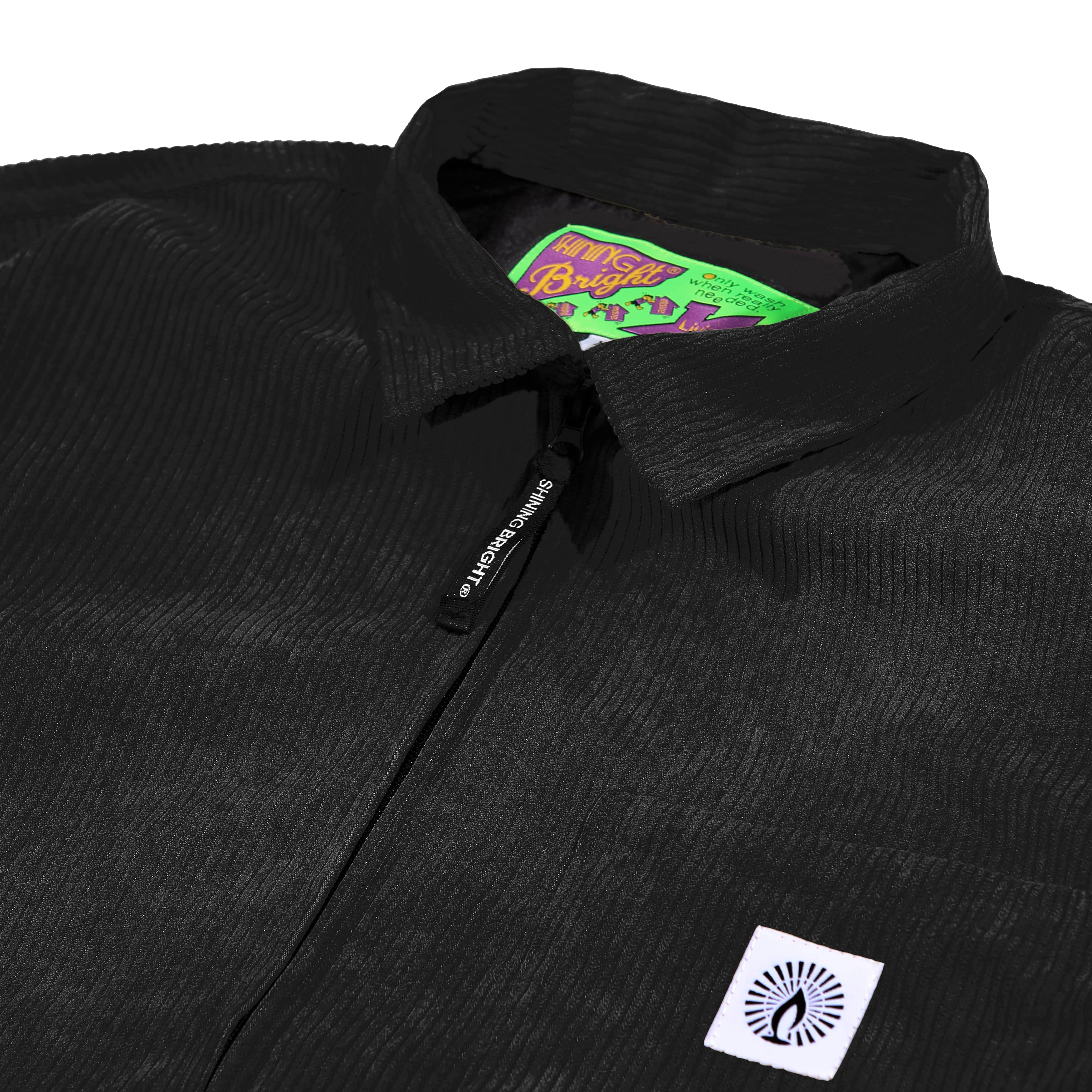 Shining Bright Light Corduroy Work Jacket - Black