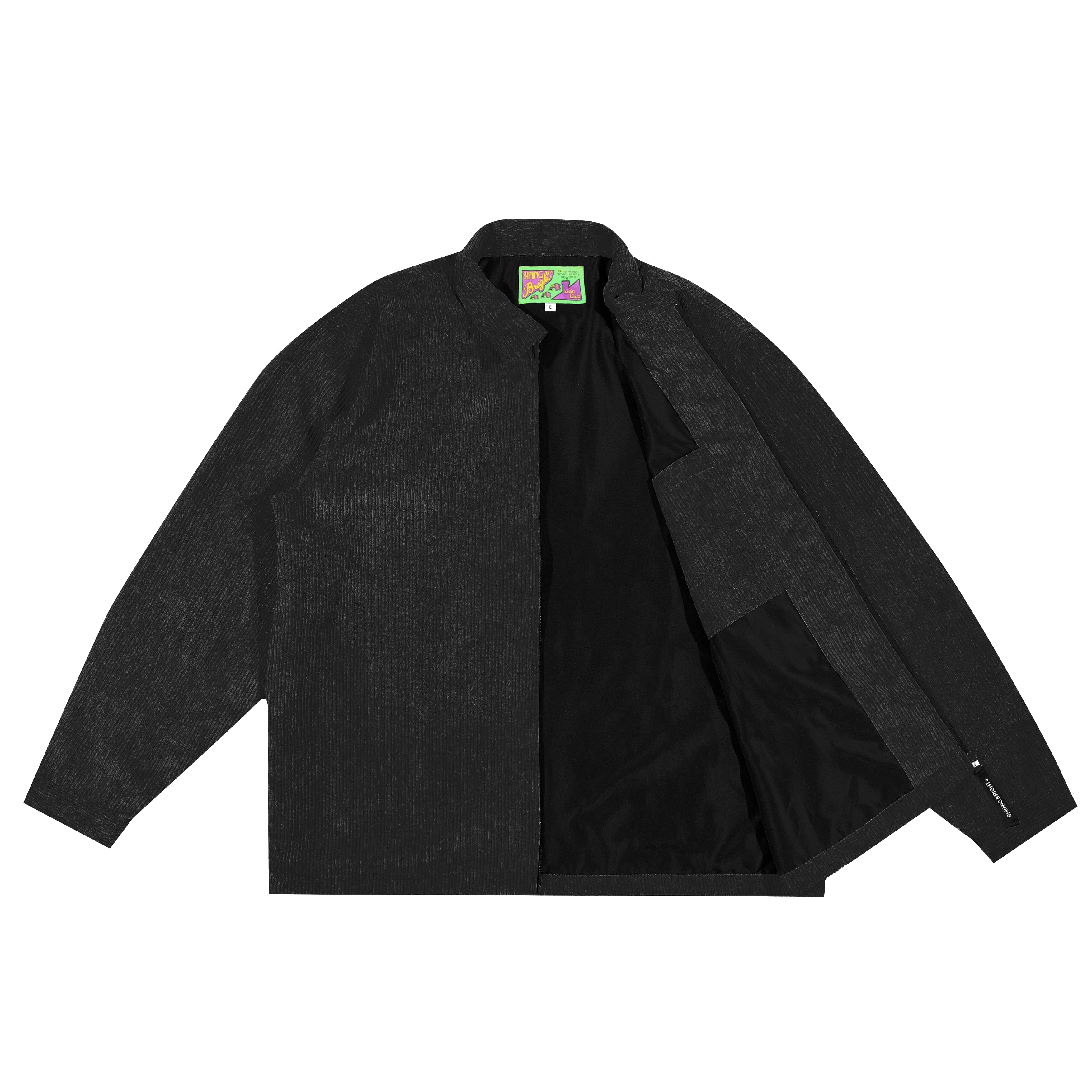 Shining Bright Light Corduroy Work Jacket - Black