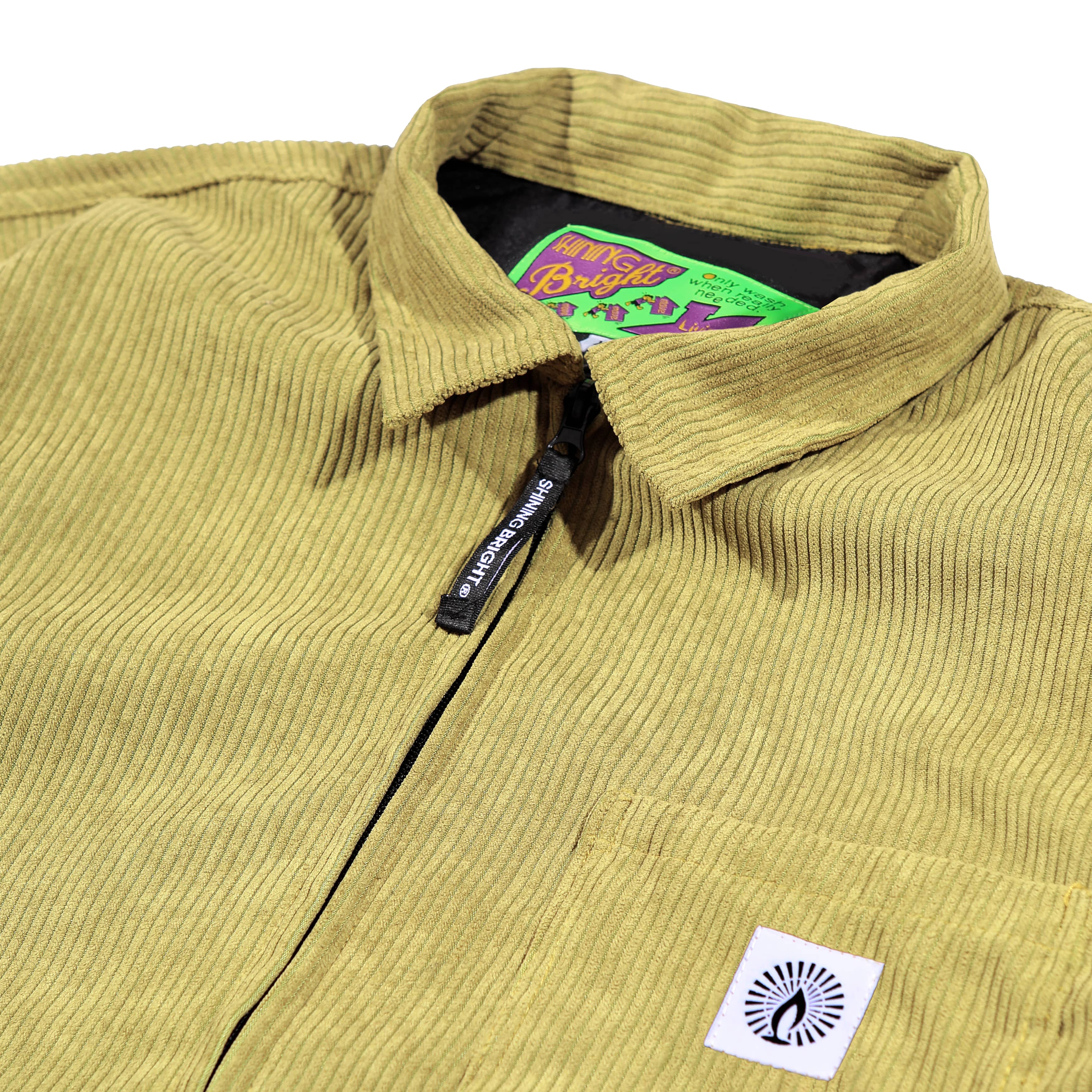 Shining Bright Light Corduroy Work Jacket - Olive