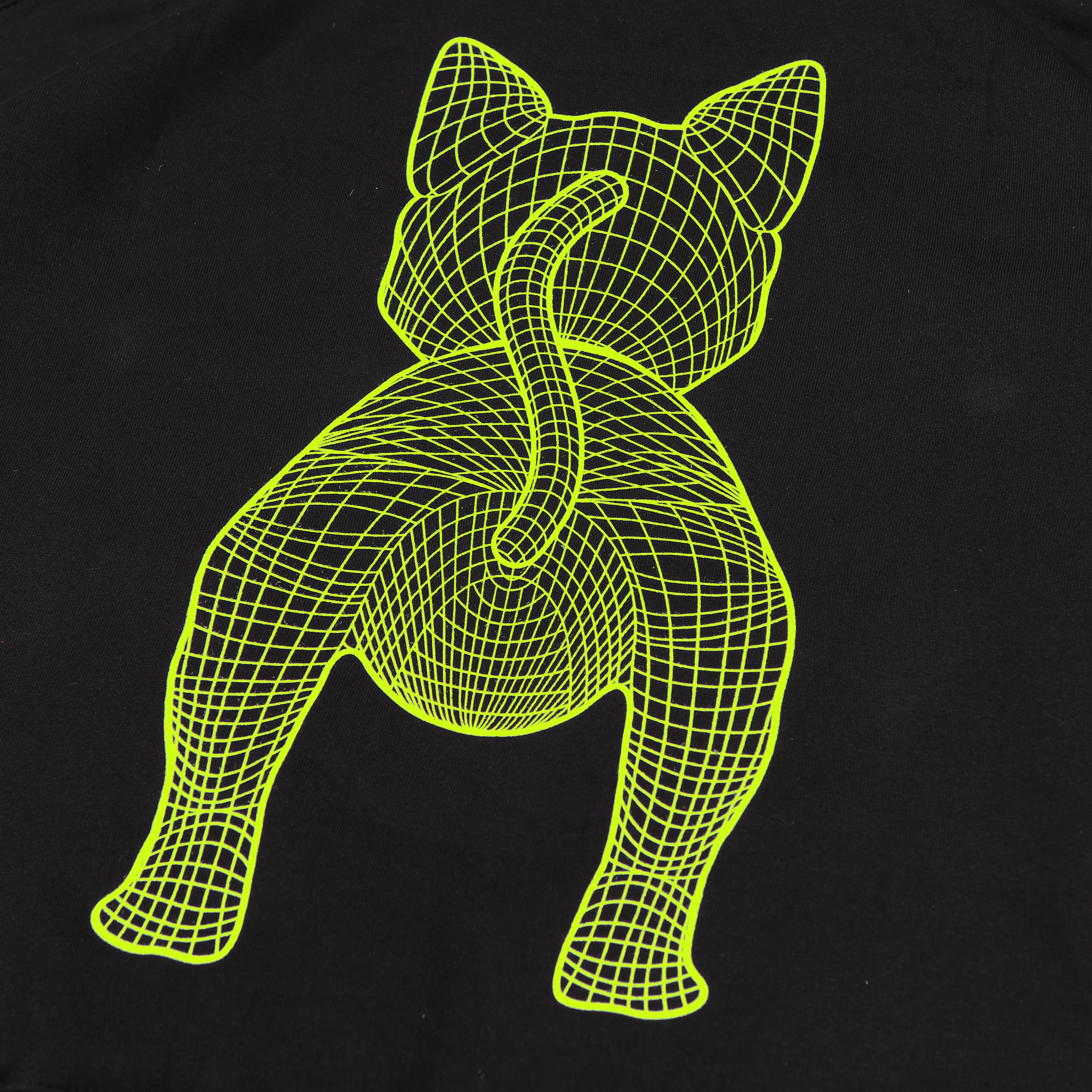 Shining Bright Cat Wire Lime Pullover Hoodie - Black
