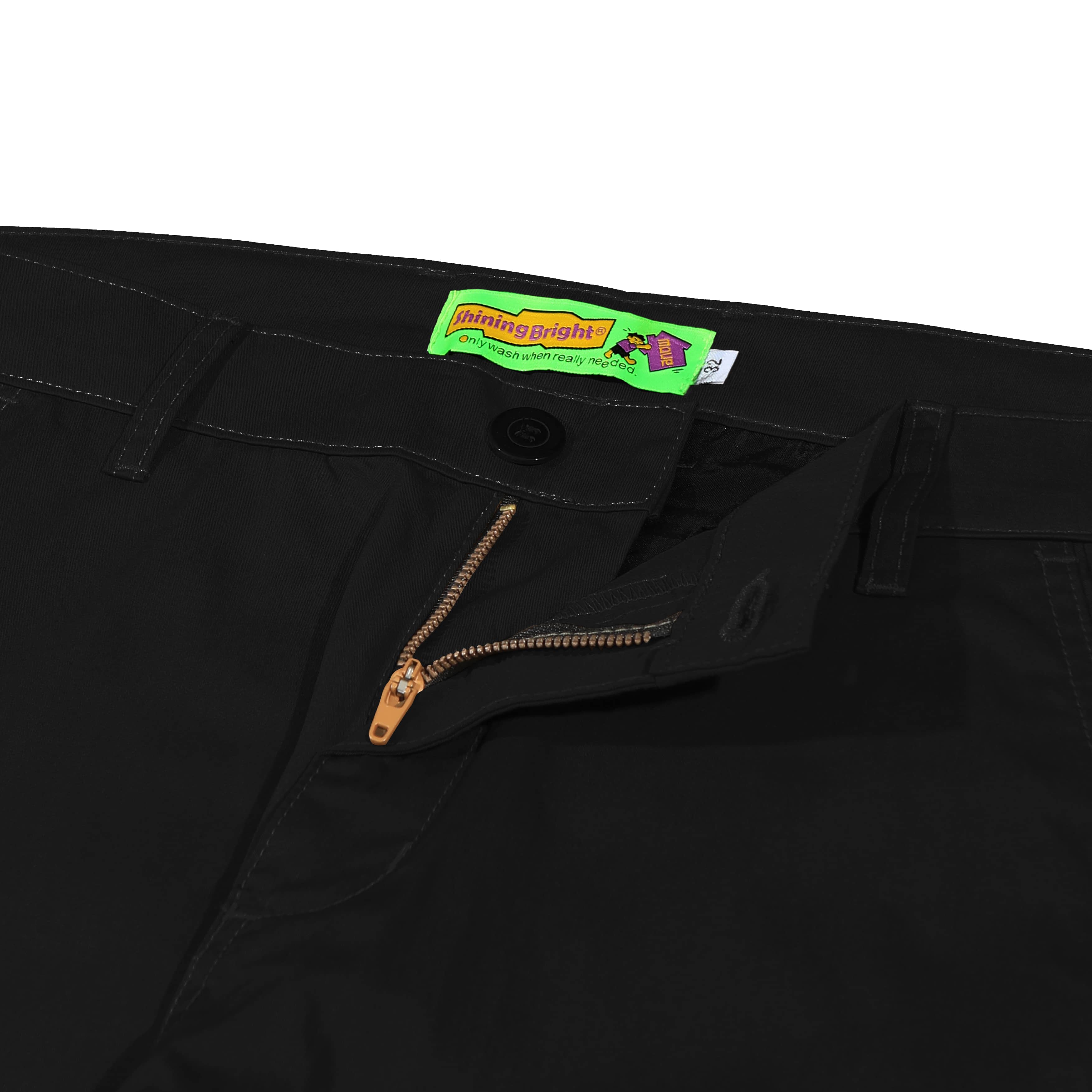 Shining Bright Vain Long Cargo Pants - Black