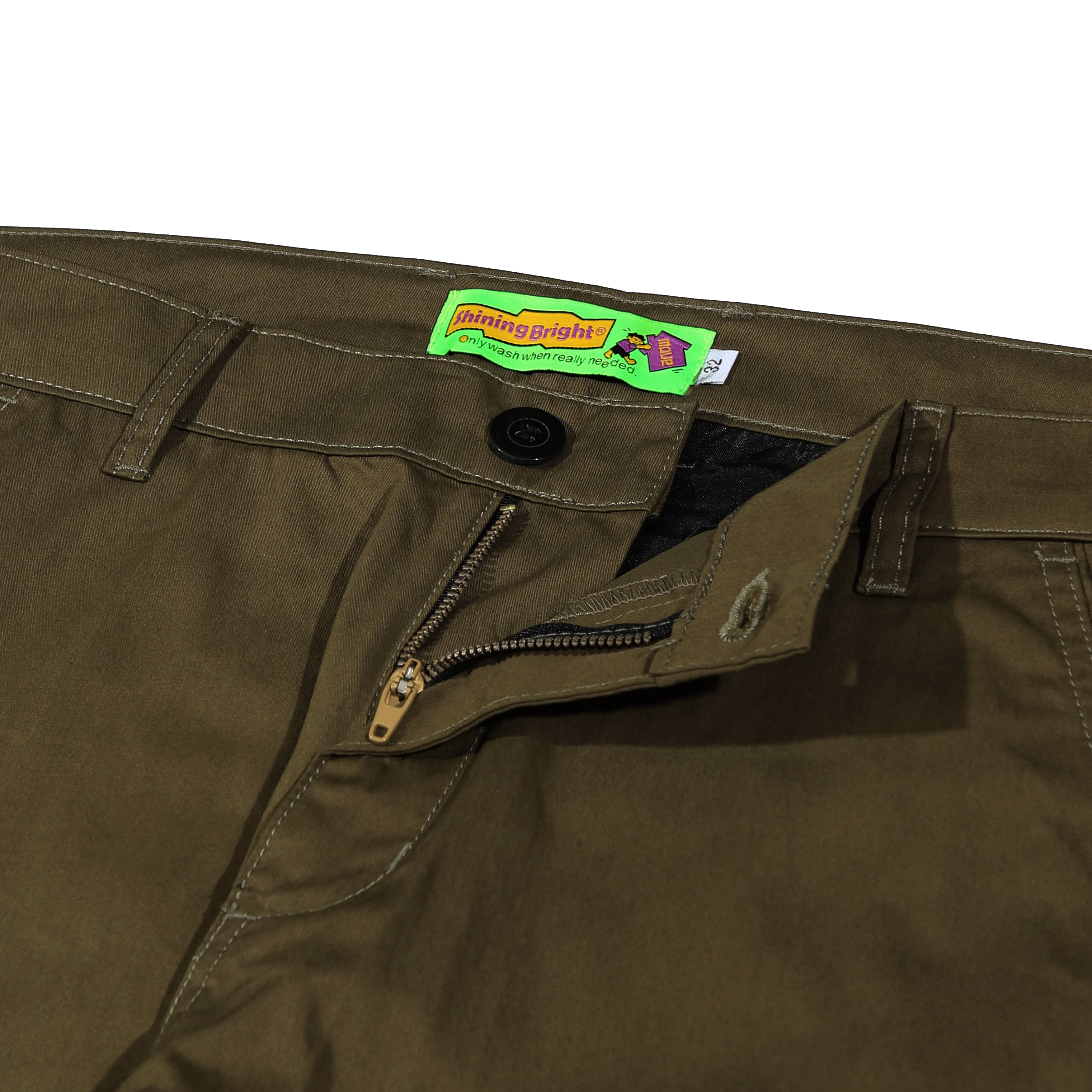 Shining Bright Vain Long Cargo Pants - Army