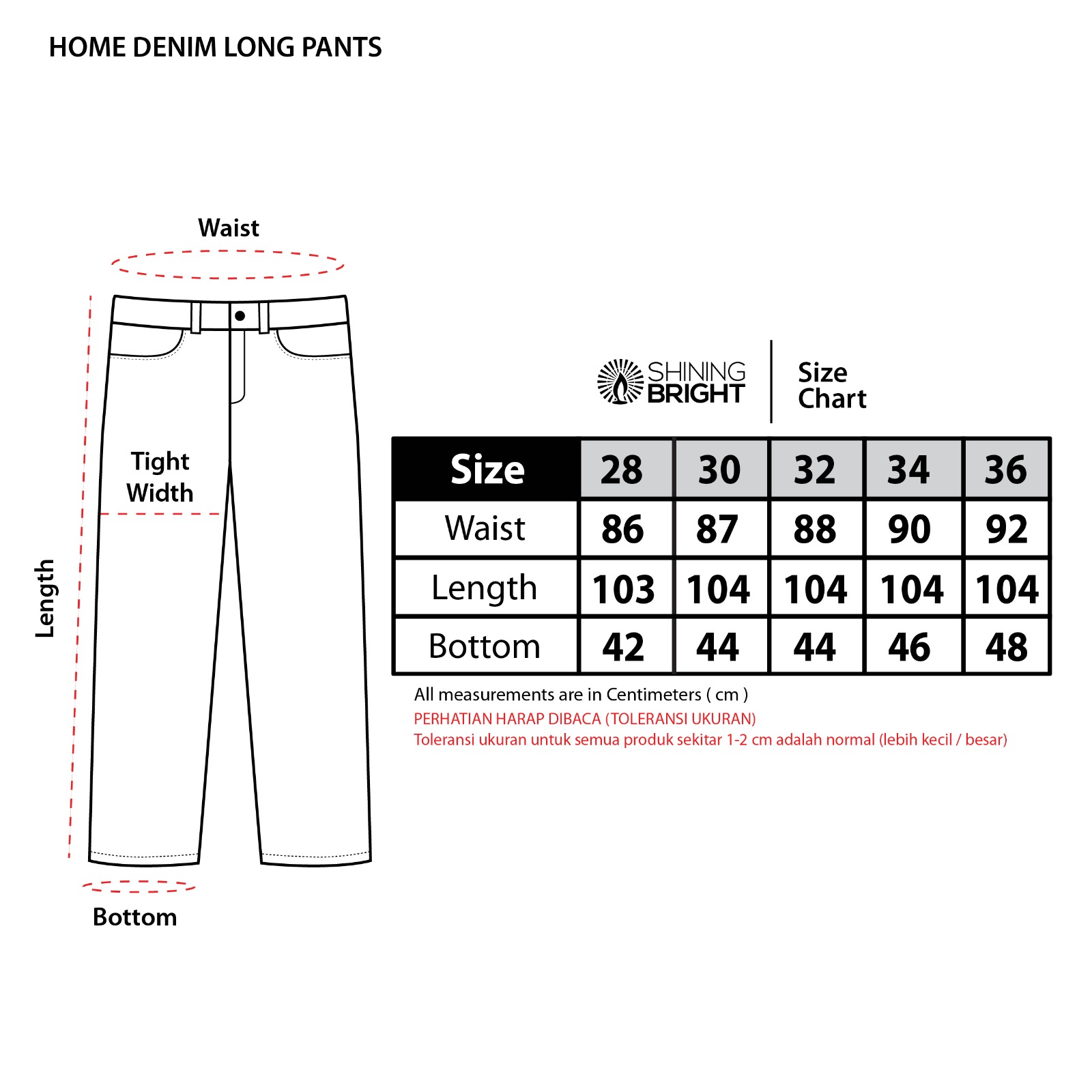 Shining Bright Jeans Long Pants Denim - Blue Wash