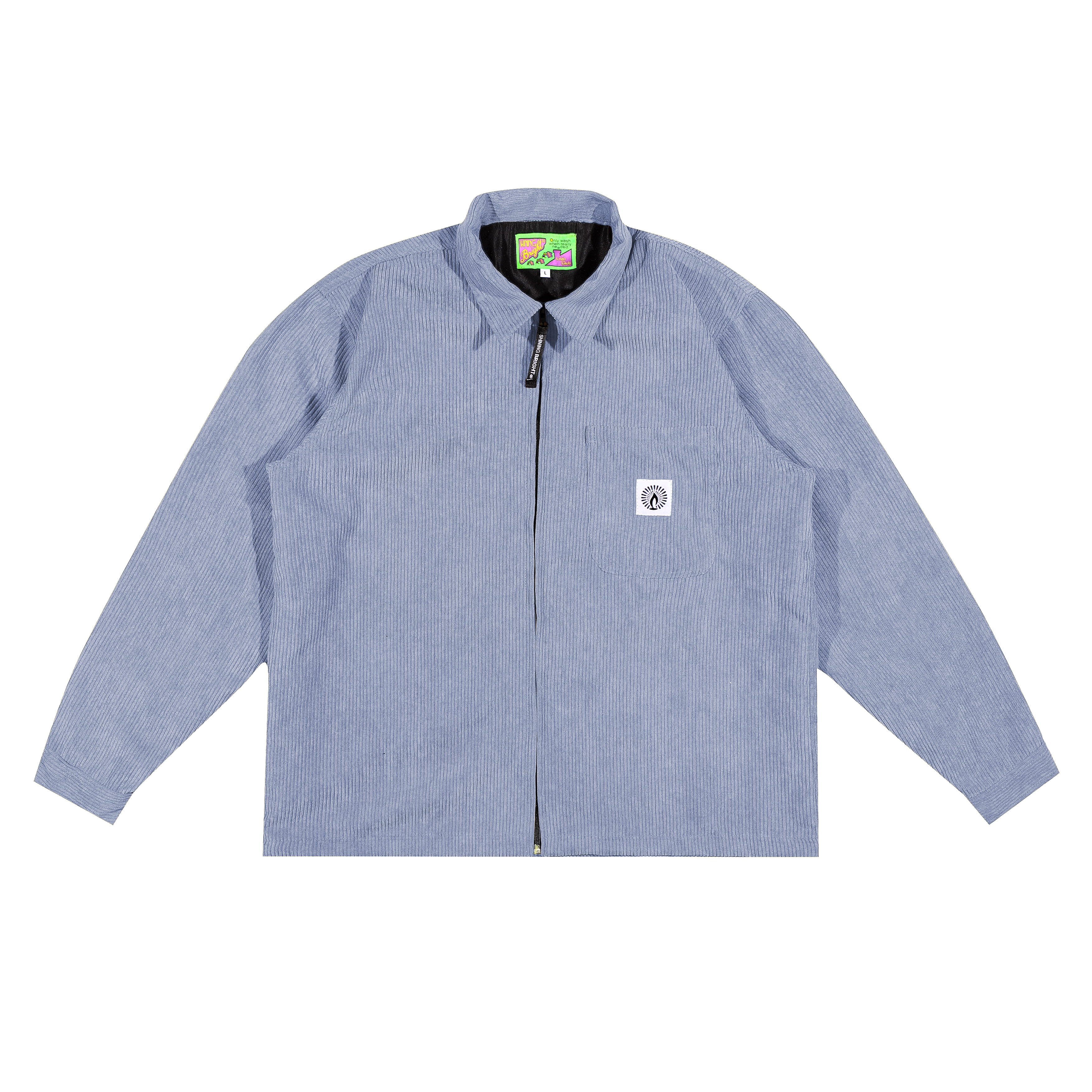 Shining Bright Light Corduroy Work Jacket - Sky Blue
