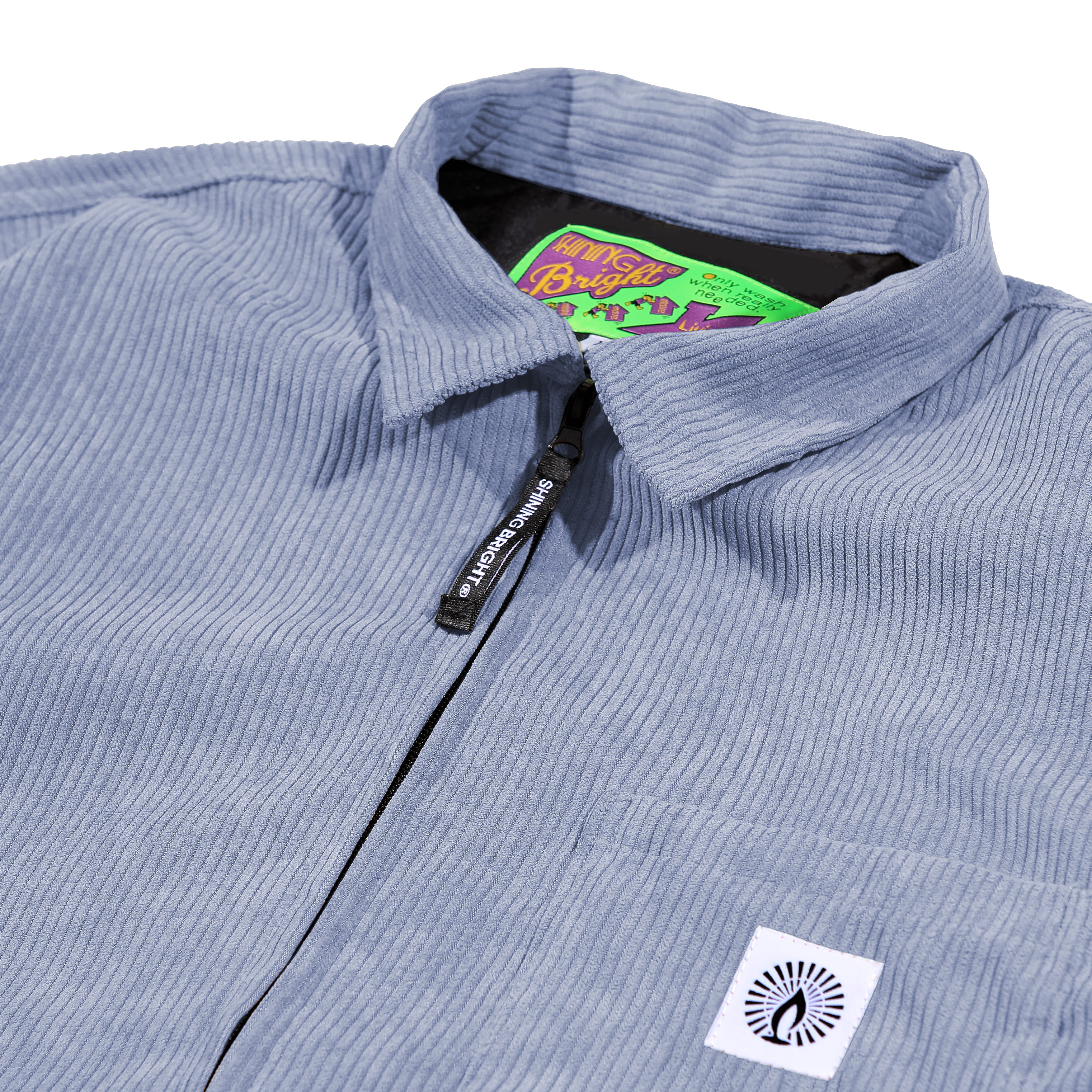 Shining Bright Light Corduroy Work Jacket - Sky Blue