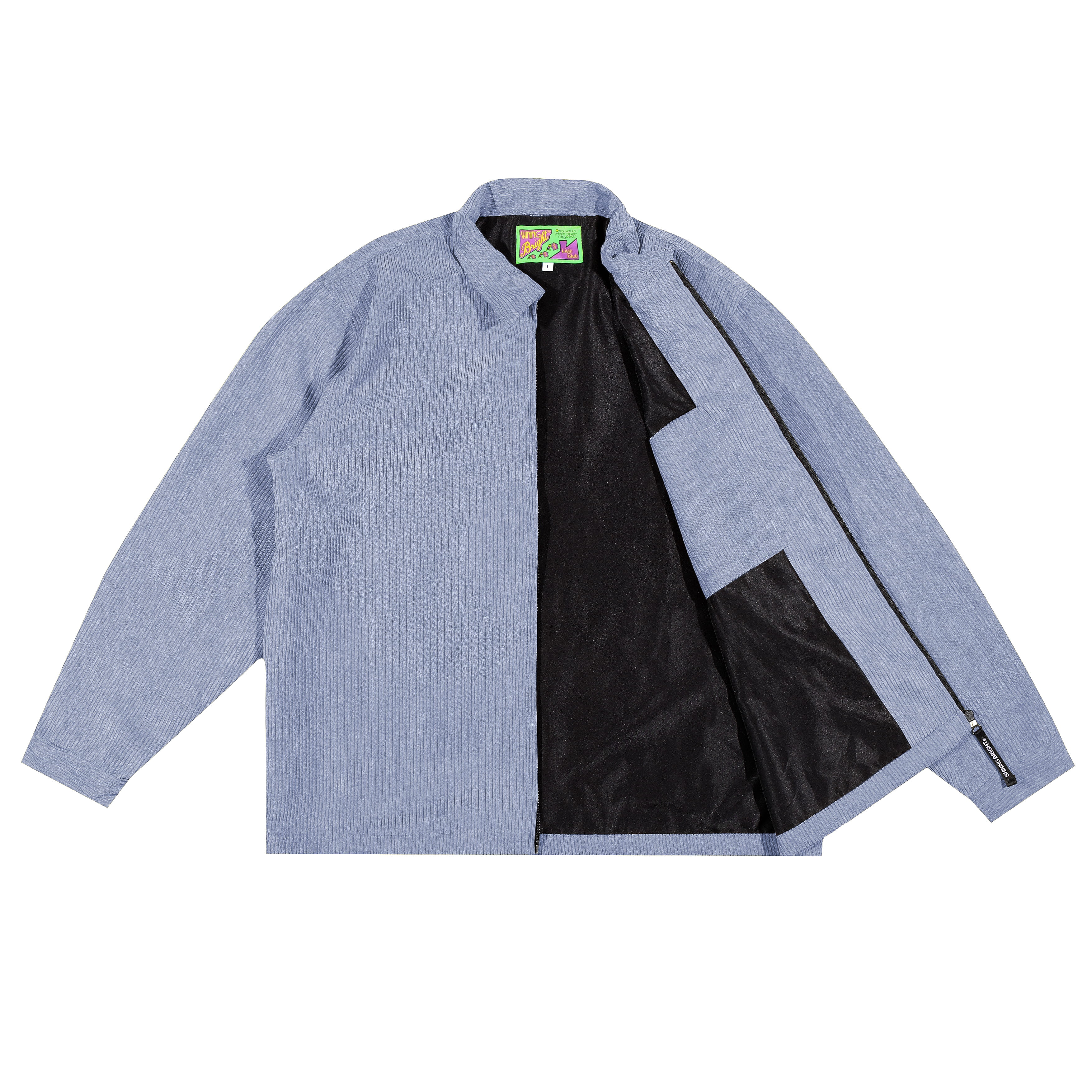 Shining Bright Light Corduroy Work Jacket - Sky Blue