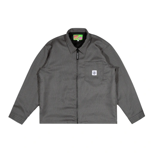 Image of Shining Bright Light Stripe Work Jacket - Stone Grey