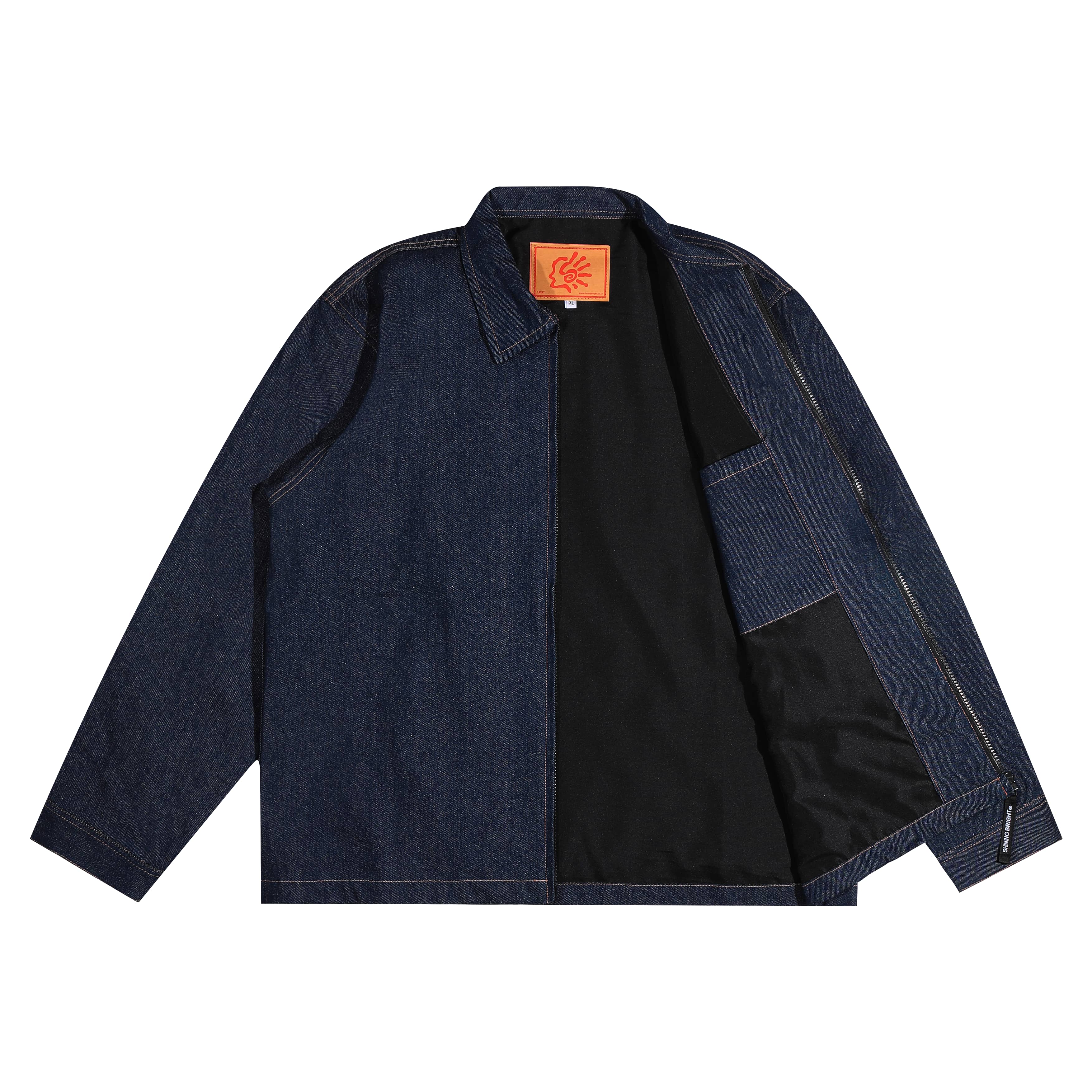 Shining Bright Light Gold Work Jacket Denim - Blue