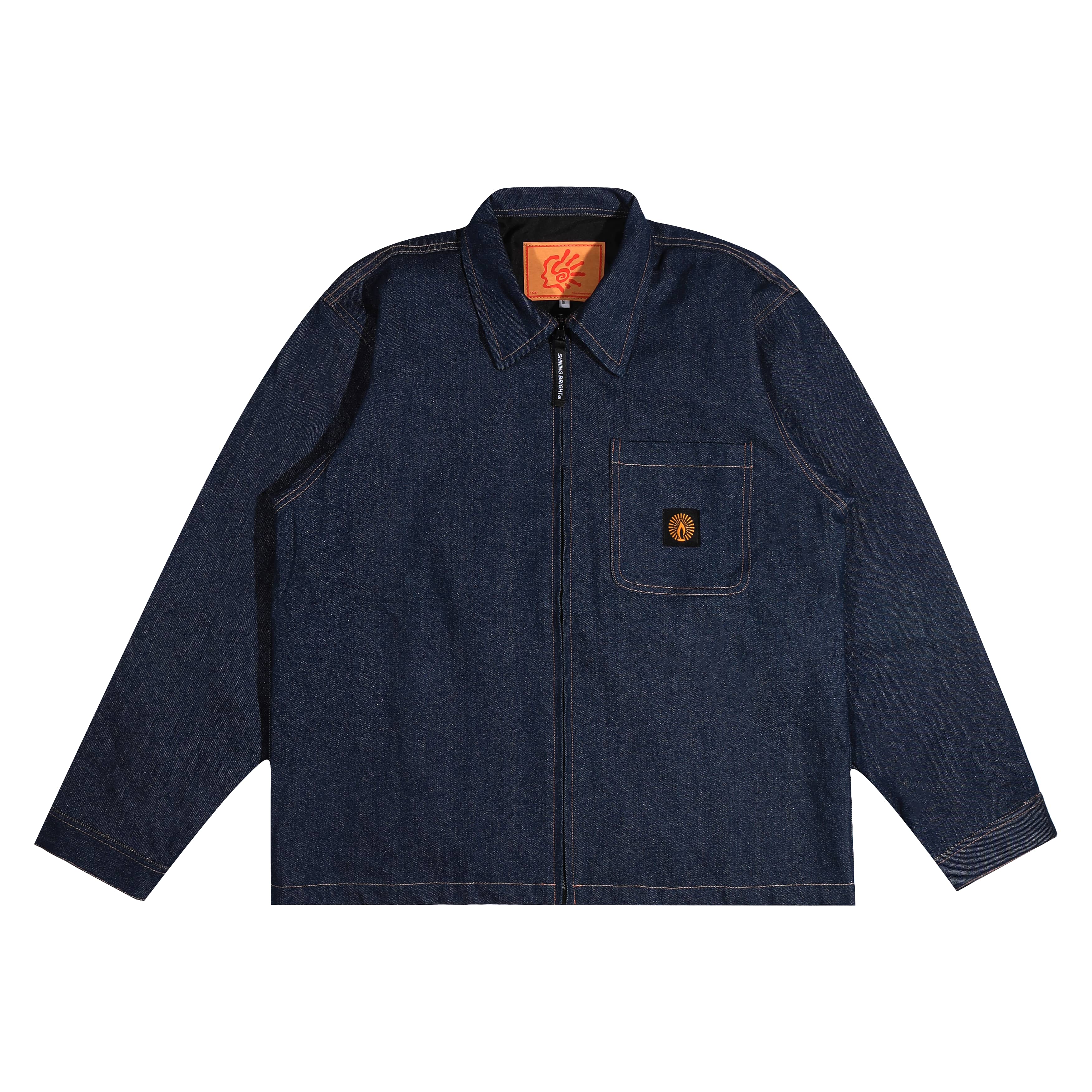 Shining Bright Light Gold Work Jacket Denim - Blue