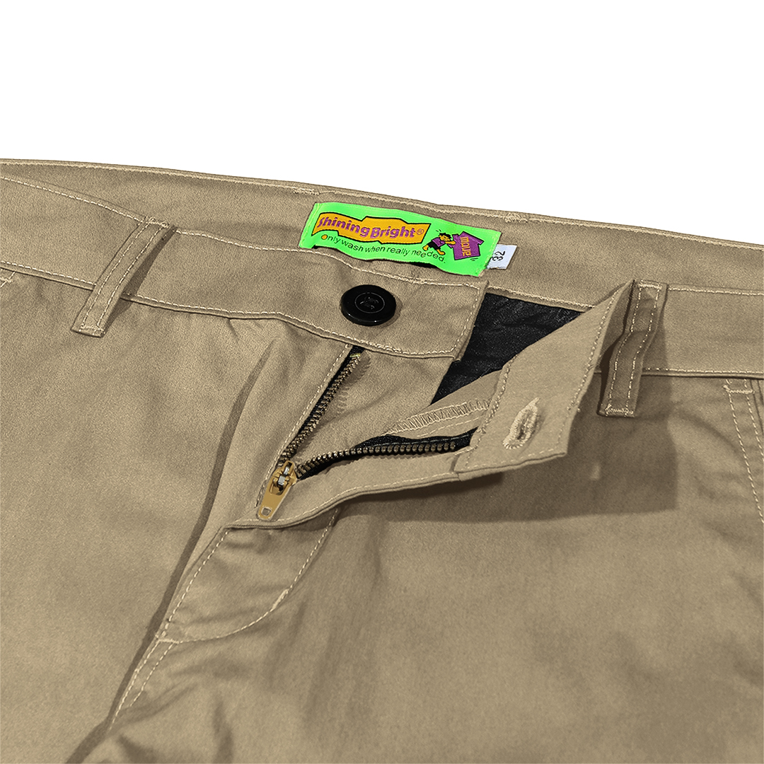 Shining Bright Vain Long Cargo Pants - Cream