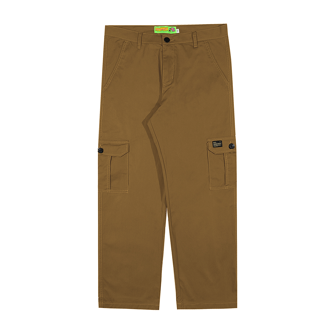 Shining Bright Vain Long Cargo Pants - Brown