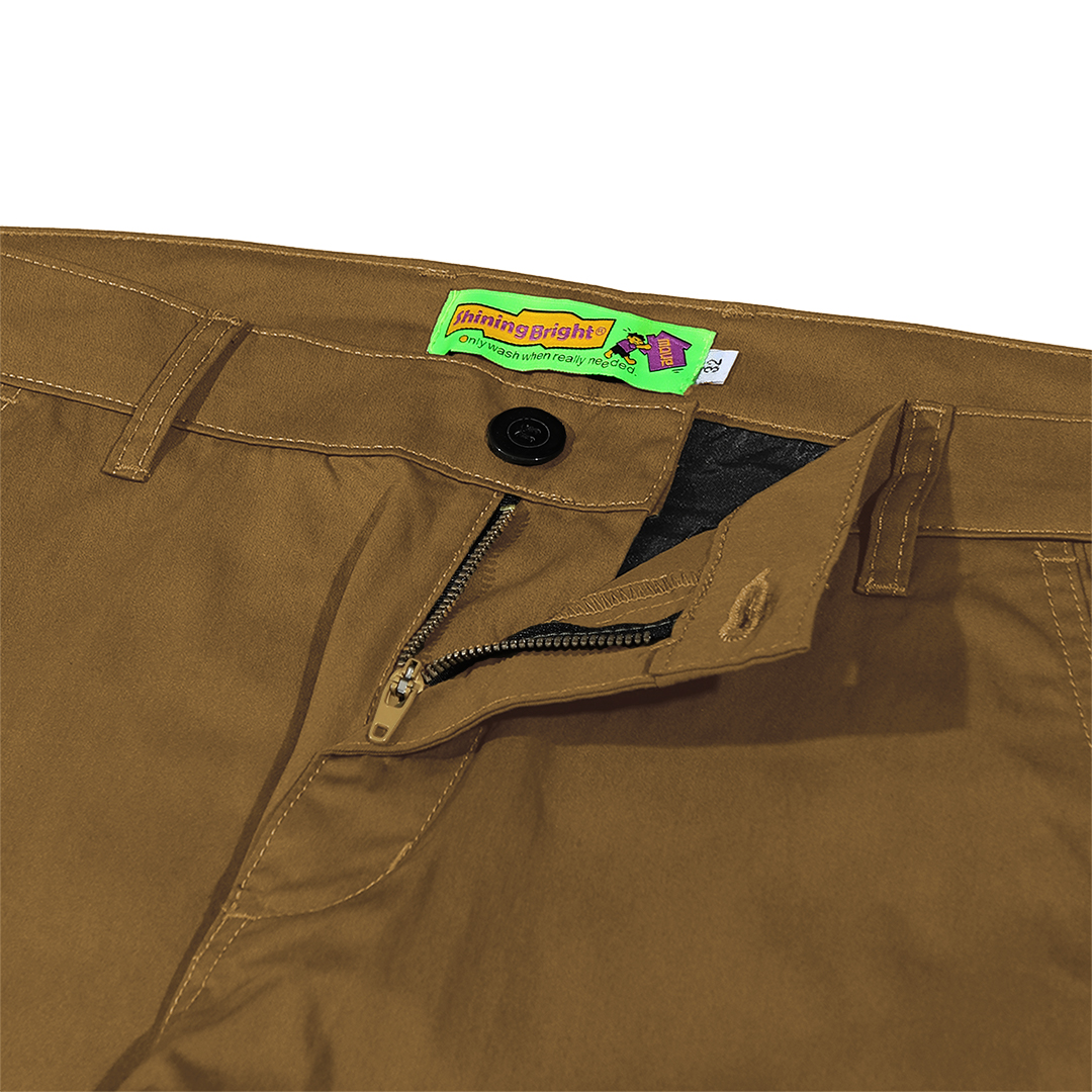 Shining Bright Vain Long Cargo Pants - Brown