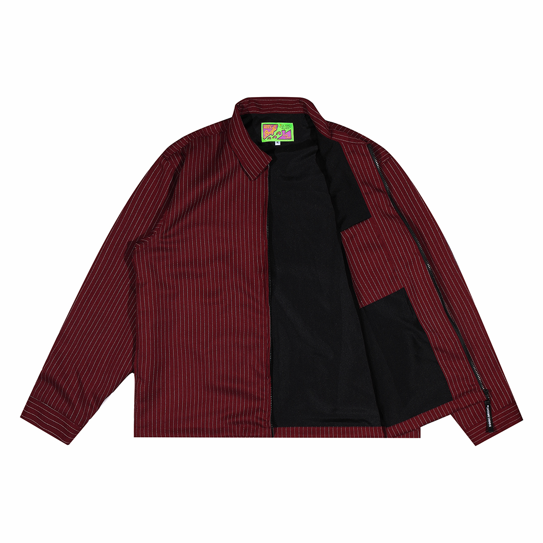 Shining Bright Light Stripe Work Jacket - Maroon