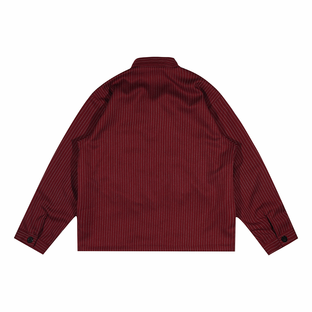 Shining Bright Light Stripe Work Jacket - Maroon