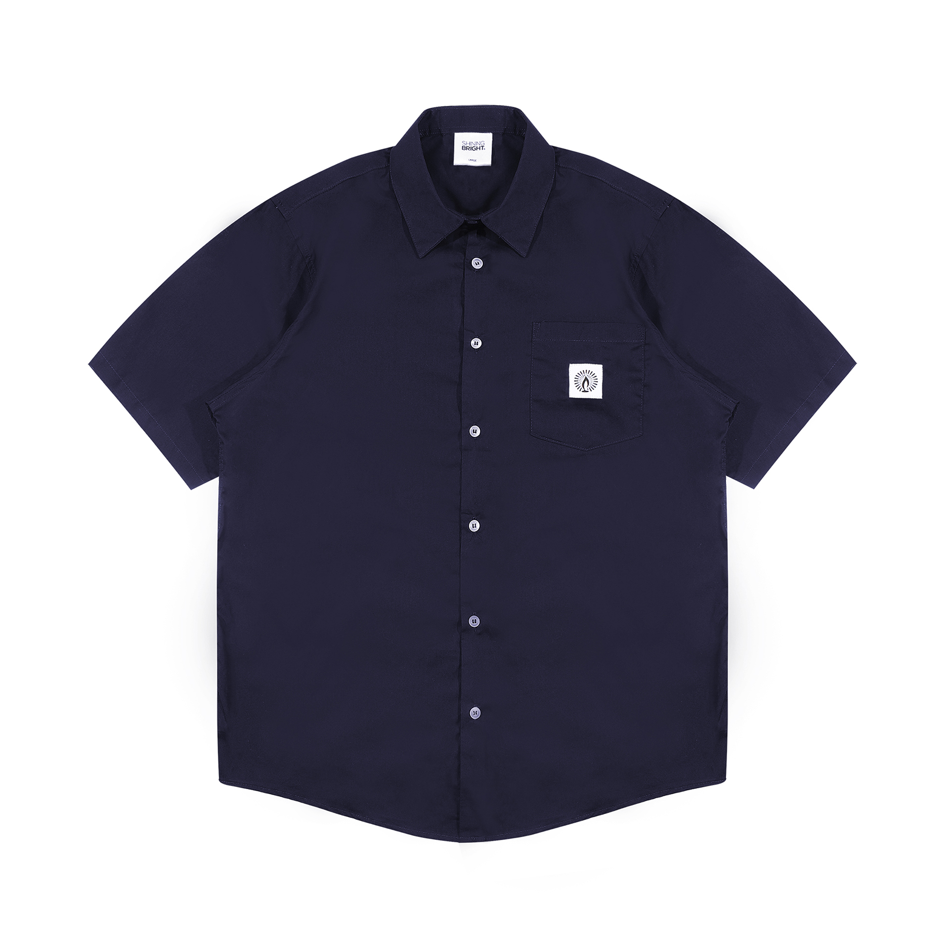 Shining Bright Poplin Collar Shirt - Navy