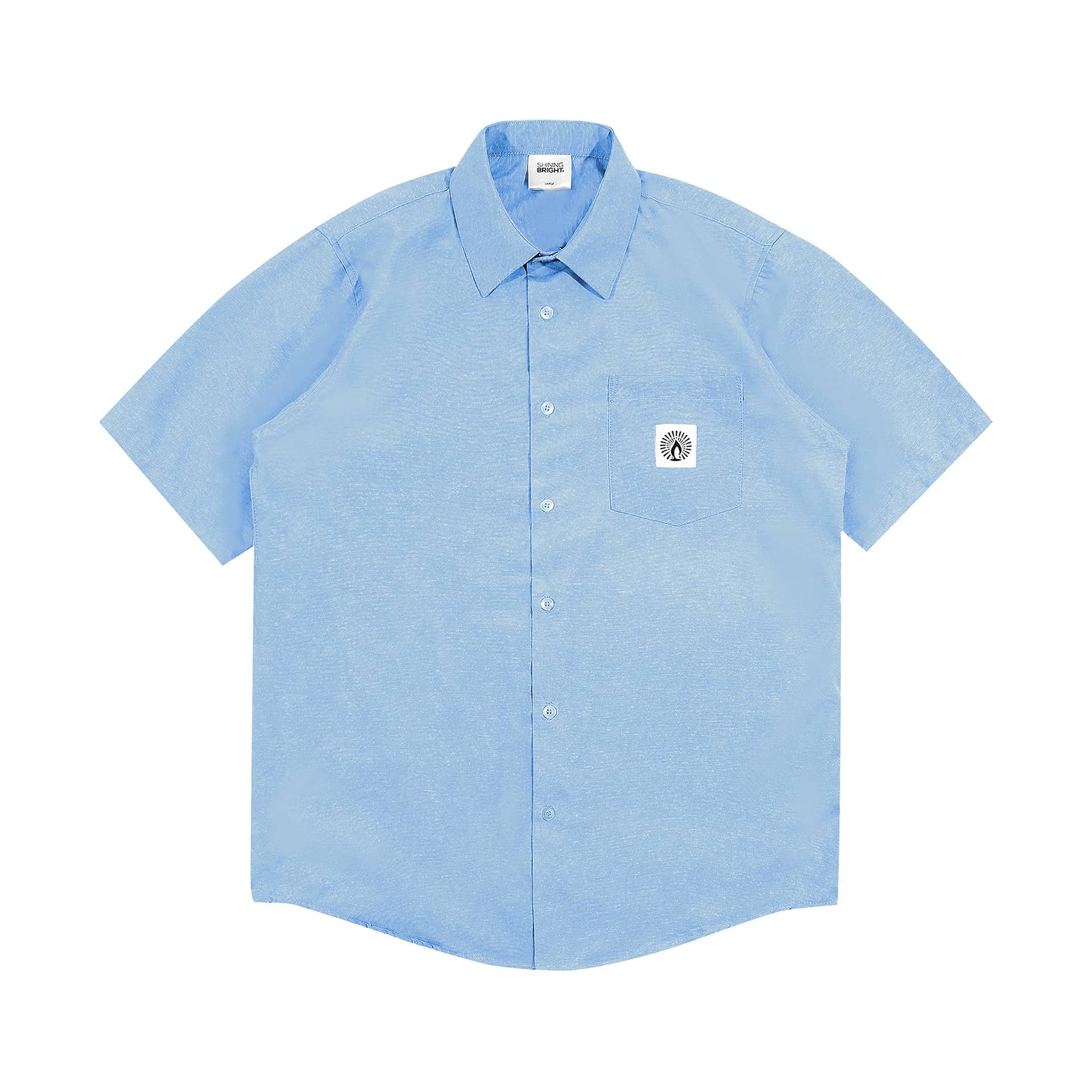 Shining Bright Regular Collar Shirt - Sky Blue