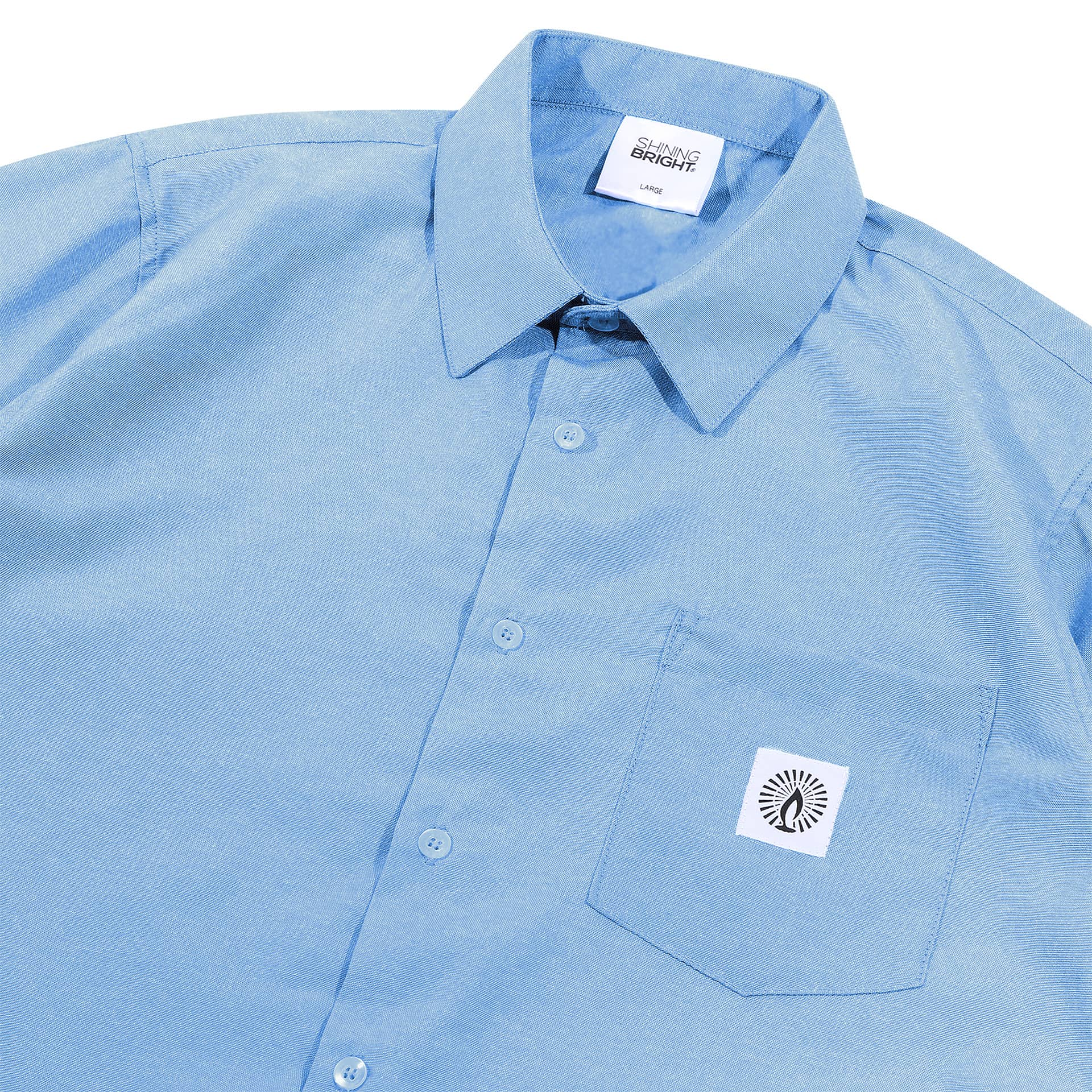 Shining Bright Regular Collar Shirt - Sky Blue