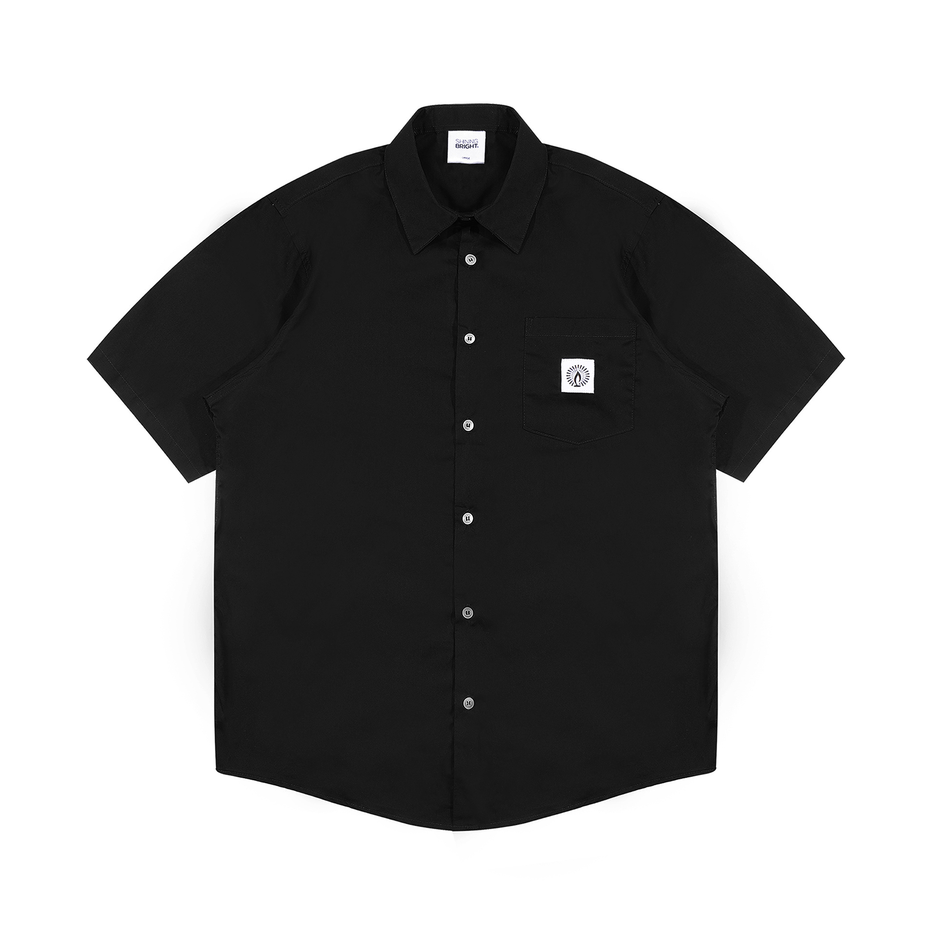 Shining Bright Poplin Collar Shirt - Black