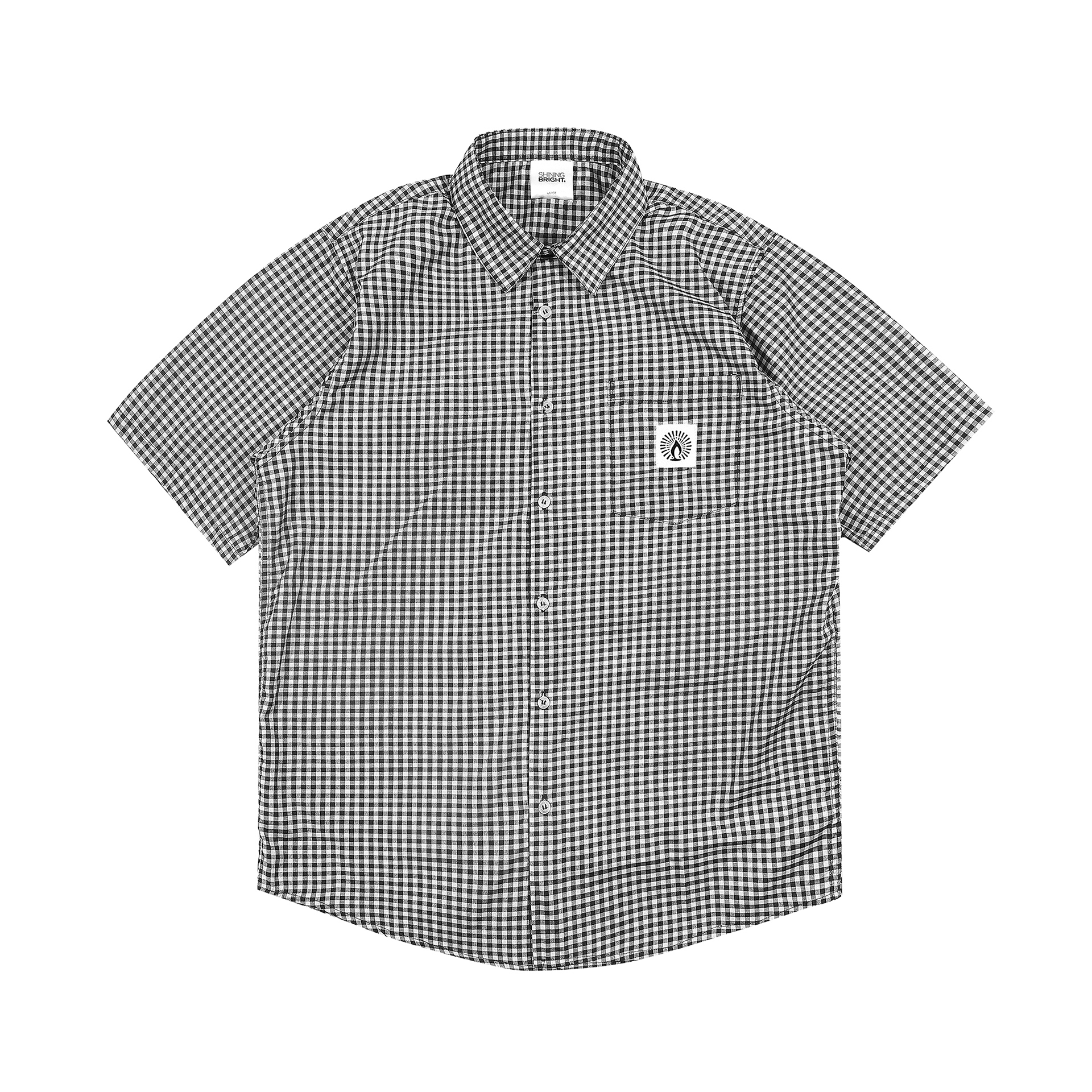 Shining Bright Plaid Collar Shirt - Black