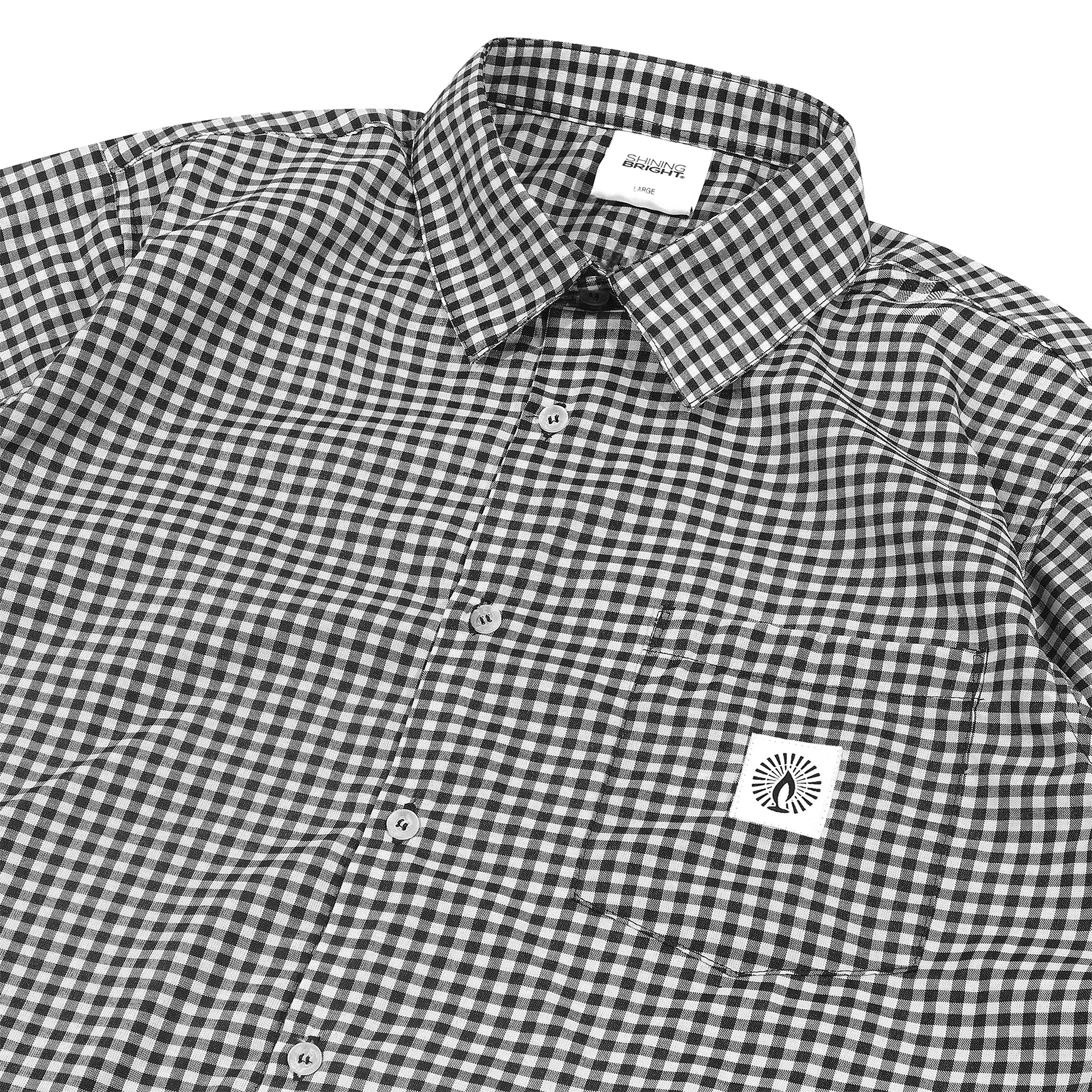 Shining Bright Plaid Collar Shirt - Black