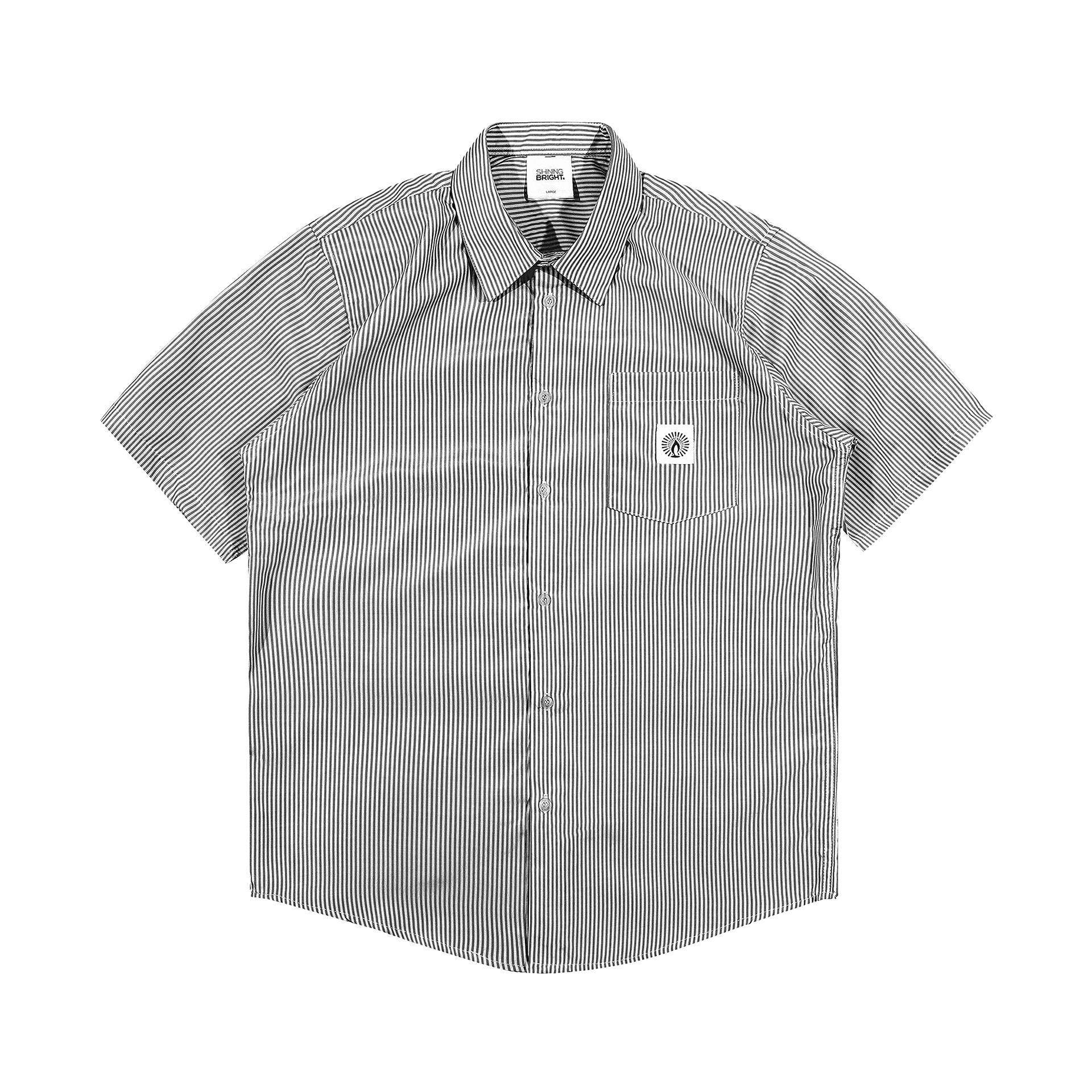 Shining Bright Line Collar Shirt - Black
