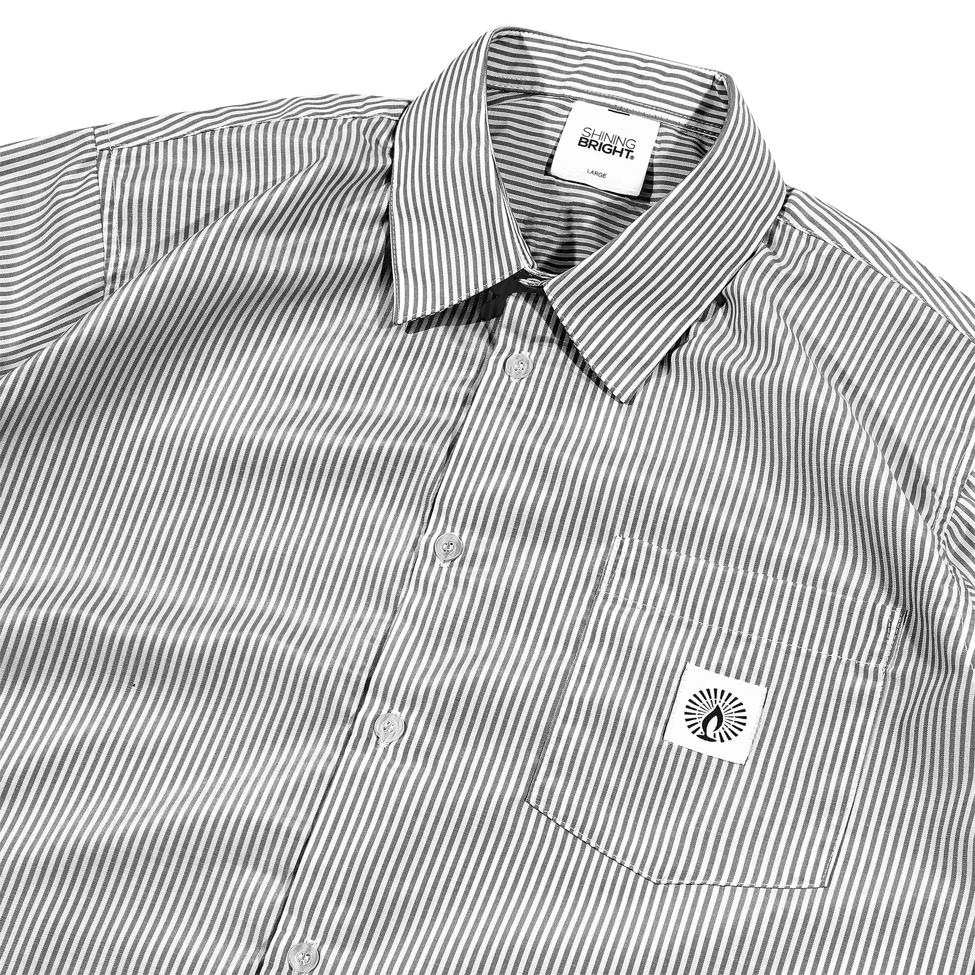 Shining Bright Line Collar Shirt - Black