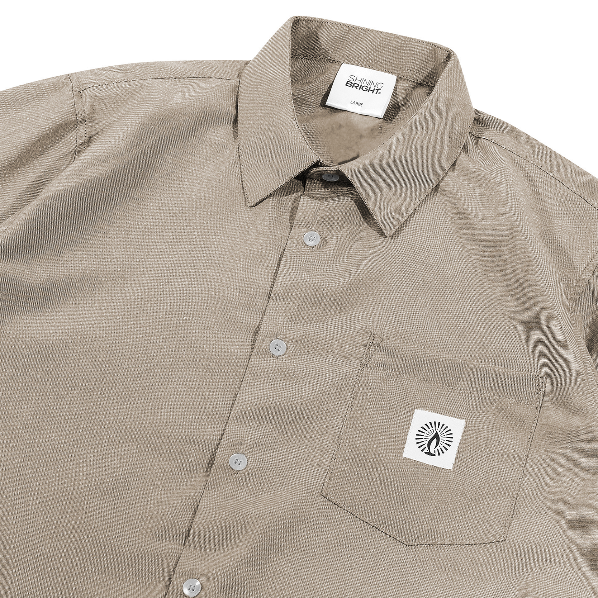 Shining Bright Regular Collar Shirt - Khaki