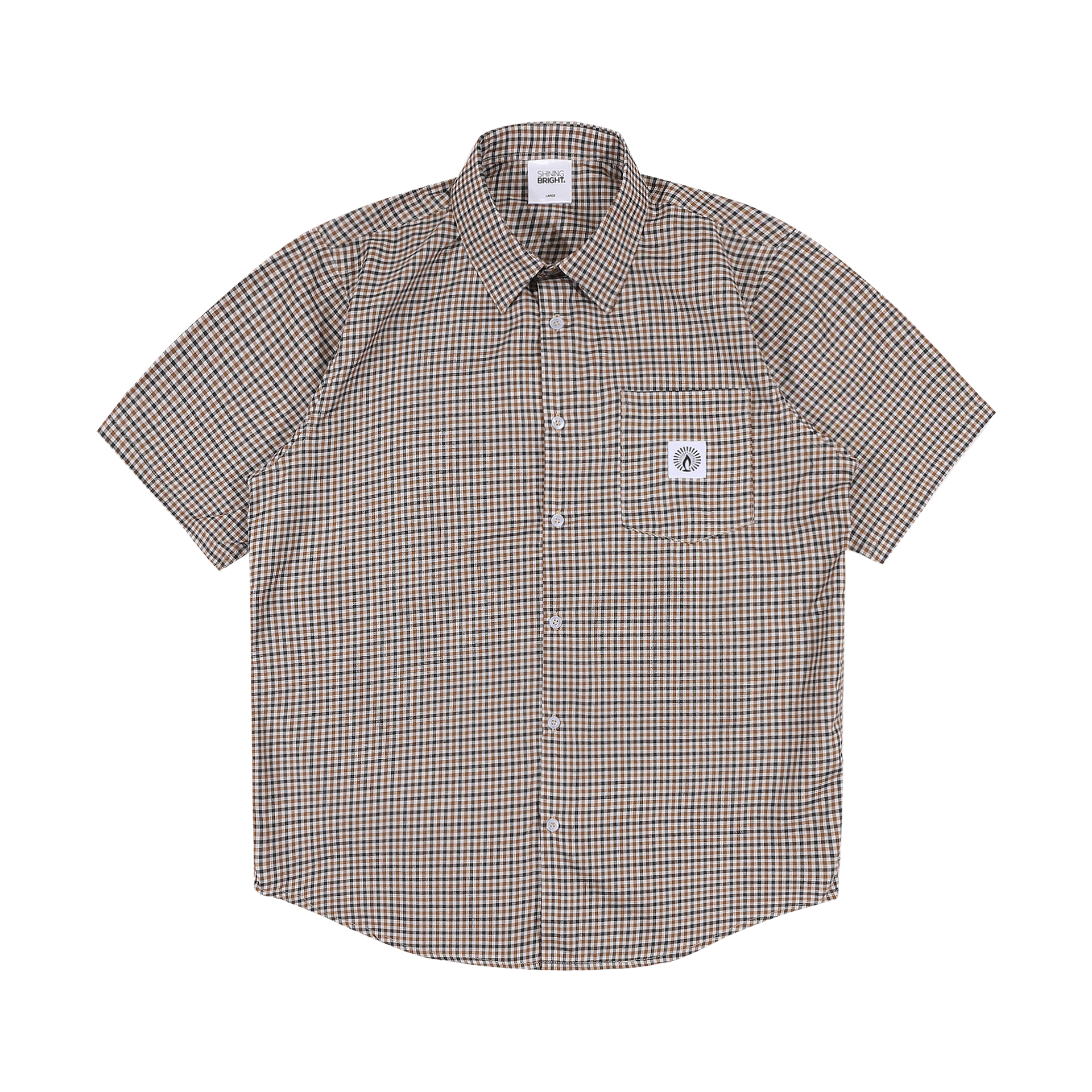 Shining Bright Plaid Collar Shirt - Brown