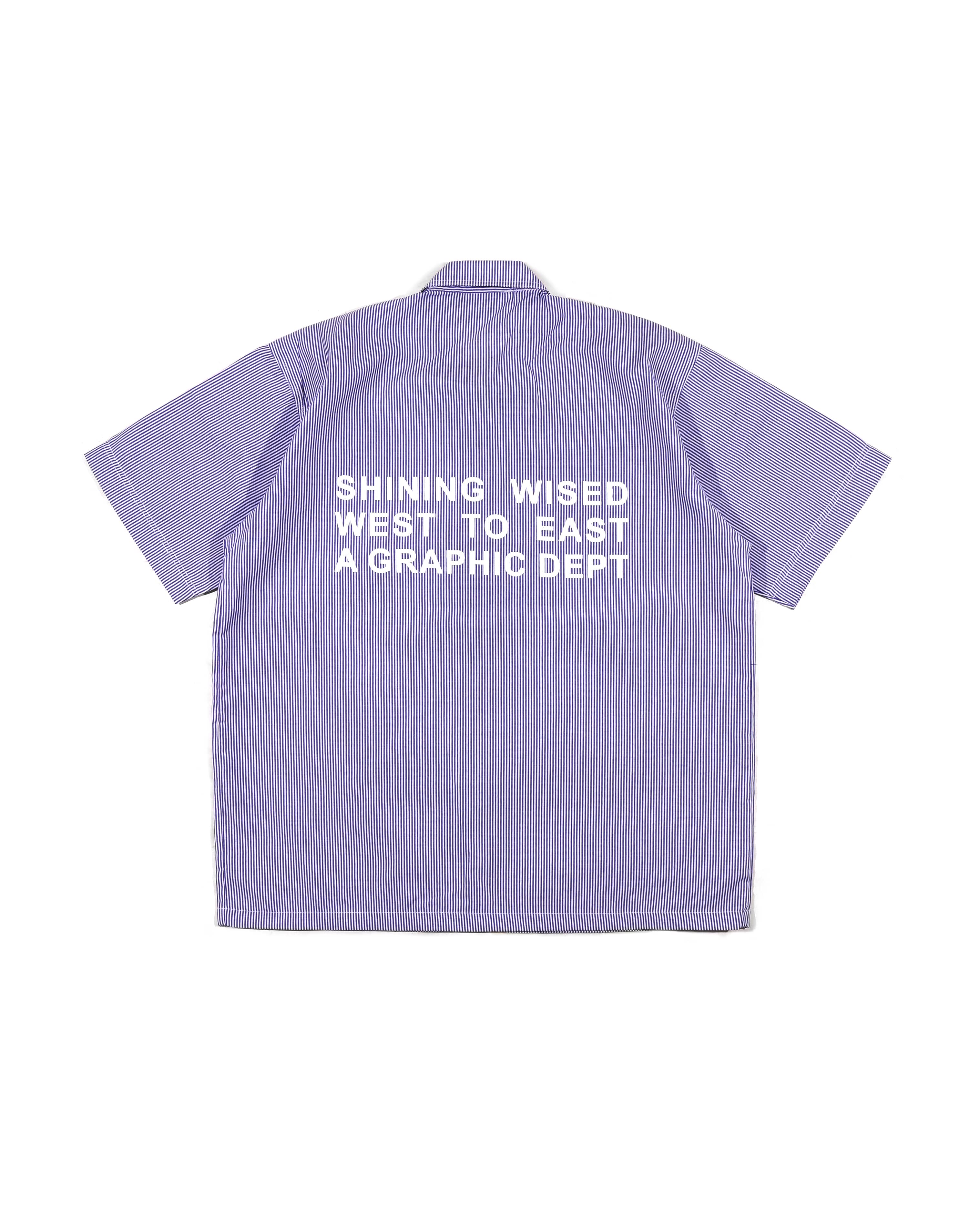Shining Bright X Wised Gridline Boxy Stripe Shirt - Purple