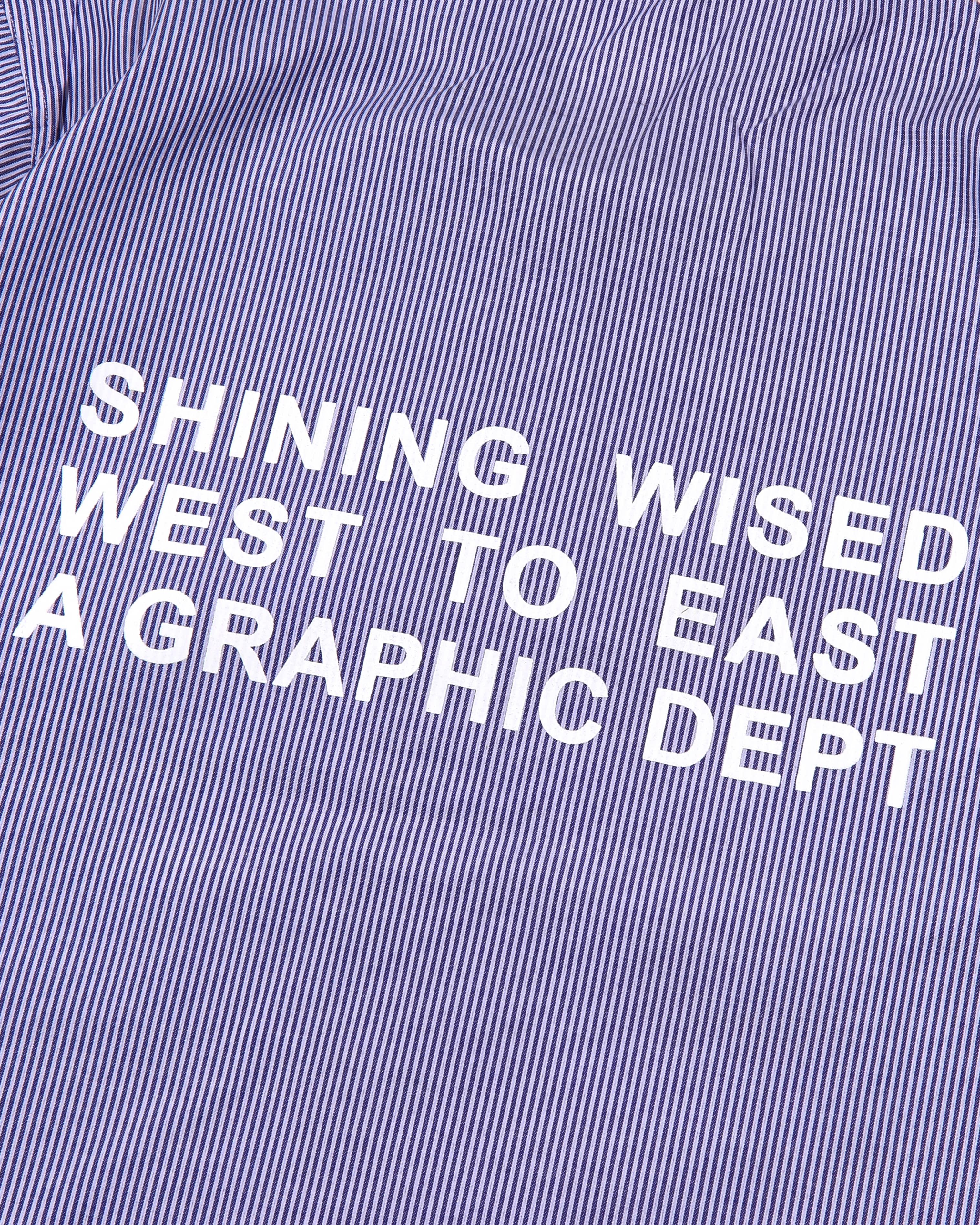 Shining Bright X Wised Gridline Boxy Stripe Shirt - Purple