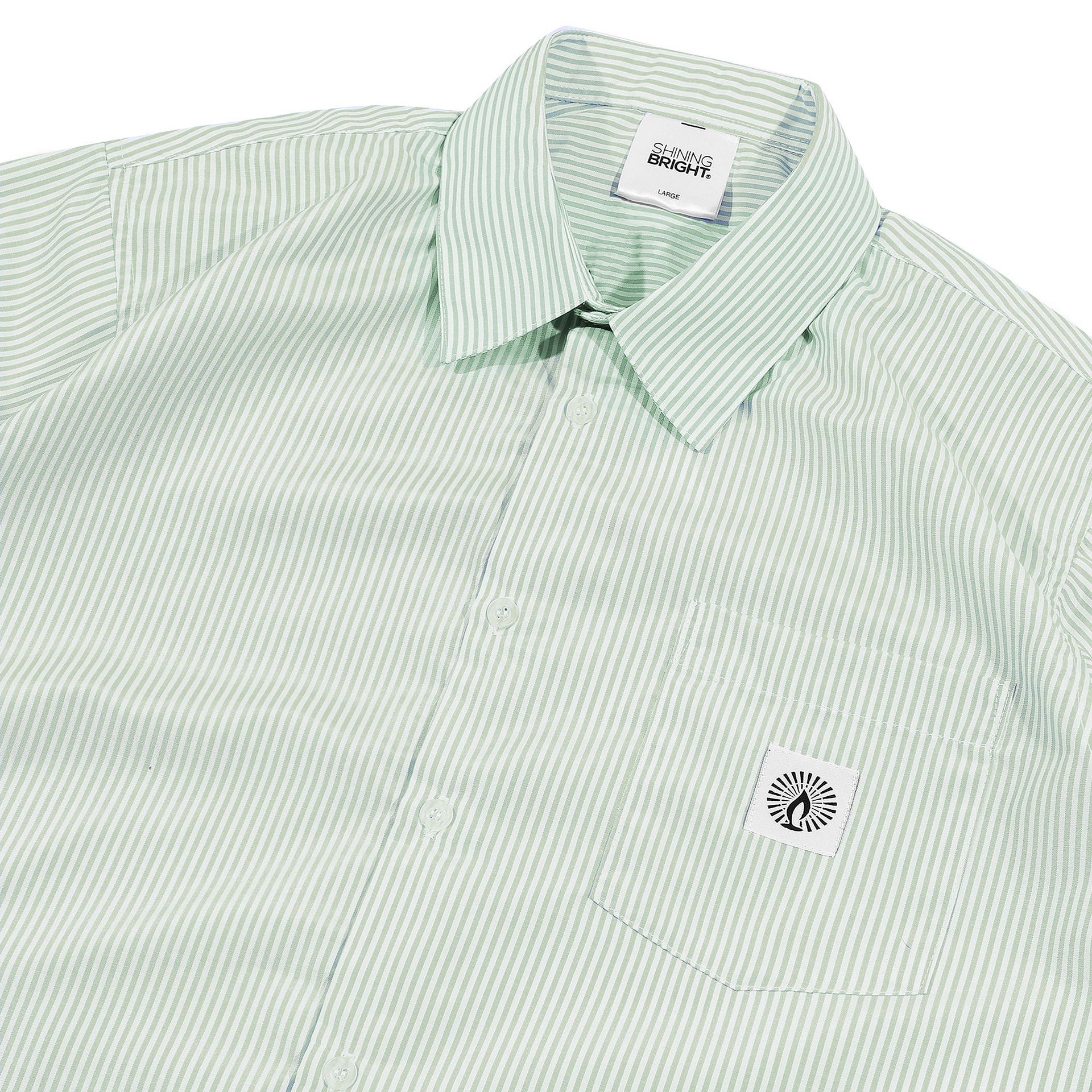 Shining Bright Line Collar Shirt - Green