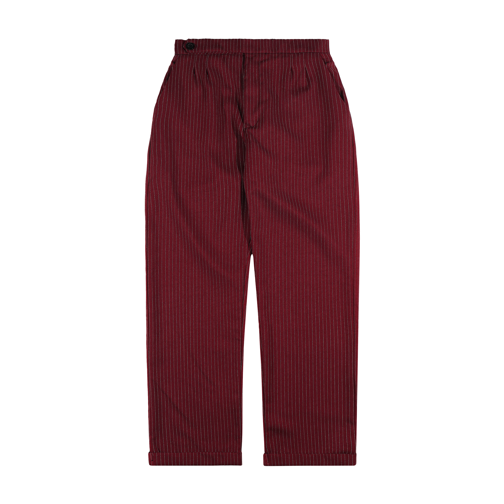 Shining Bright Light Stripe Long Pants - Maroon