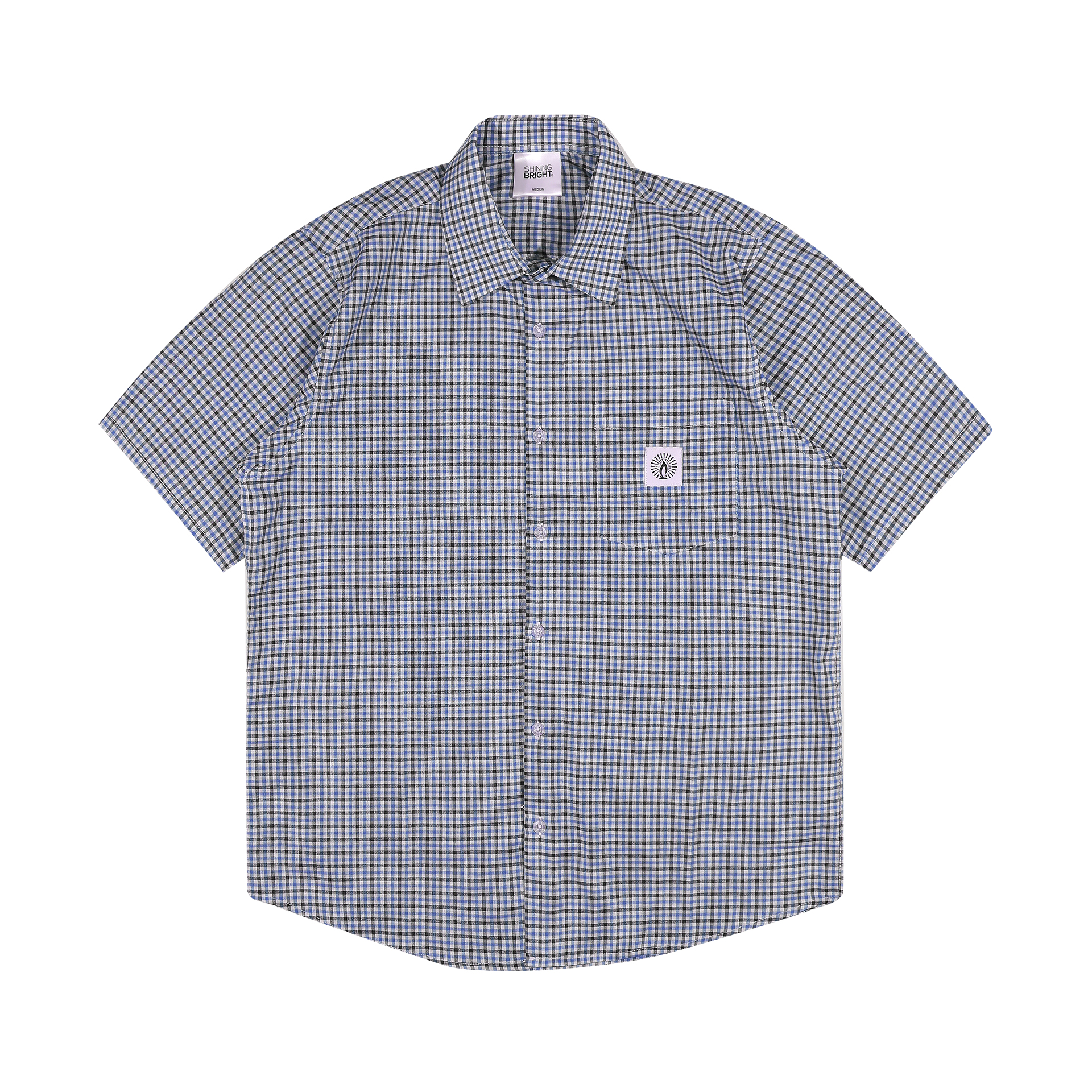 Shining Bright Plaid Collar Shirt - Navy