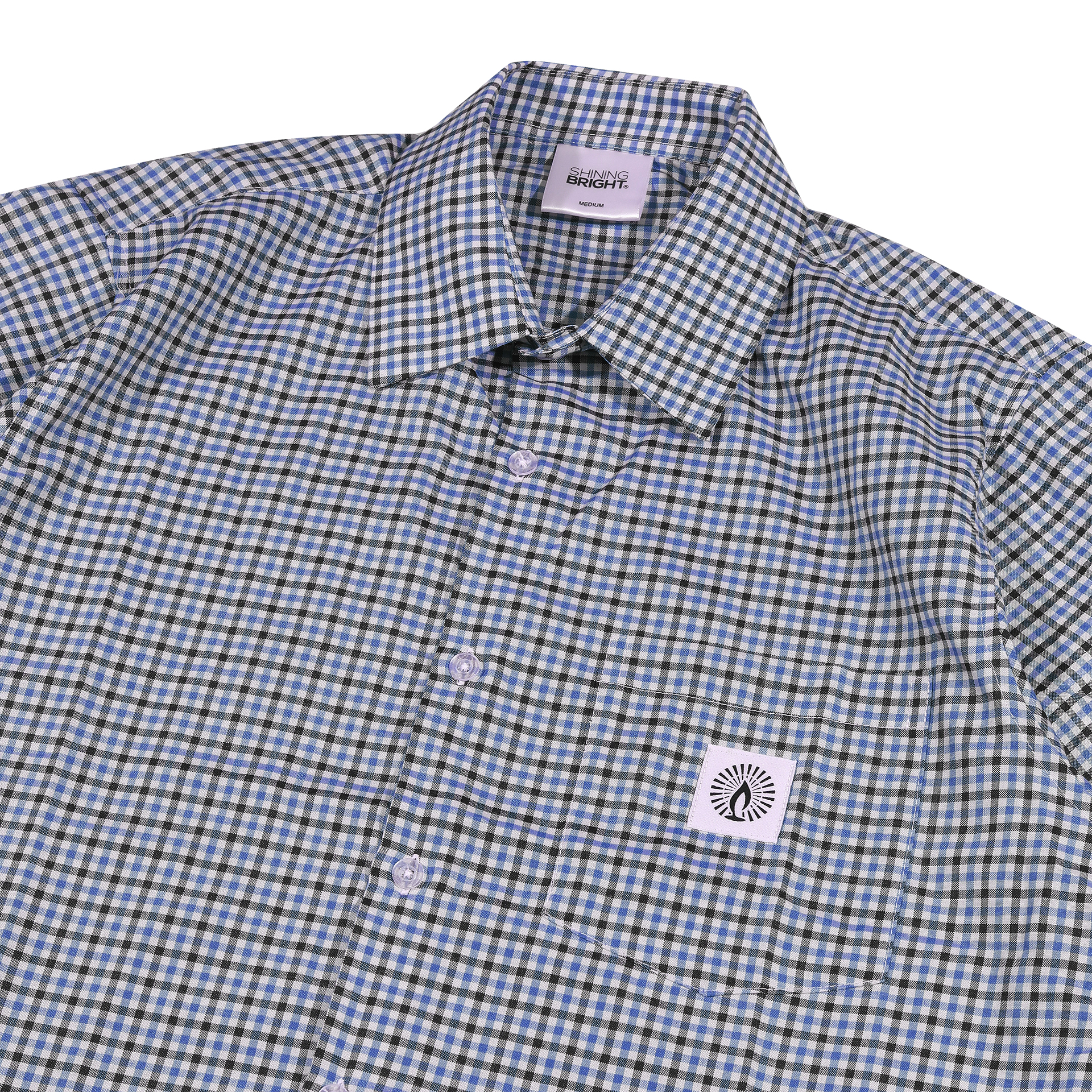 Shining Bright Plaid Collar Shirt - Navy