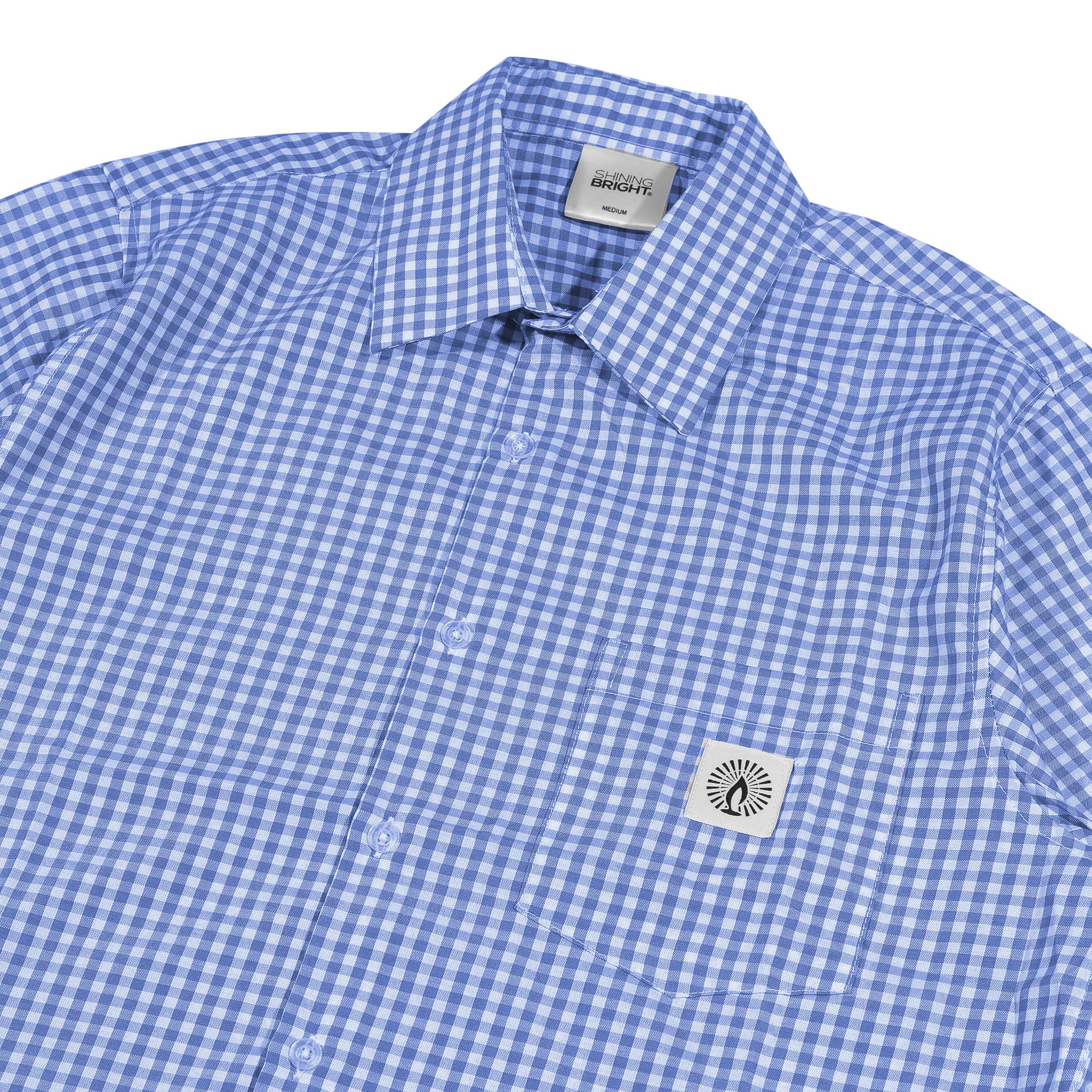 Shining Bright Plaid Collar Shirt - Ice Blue